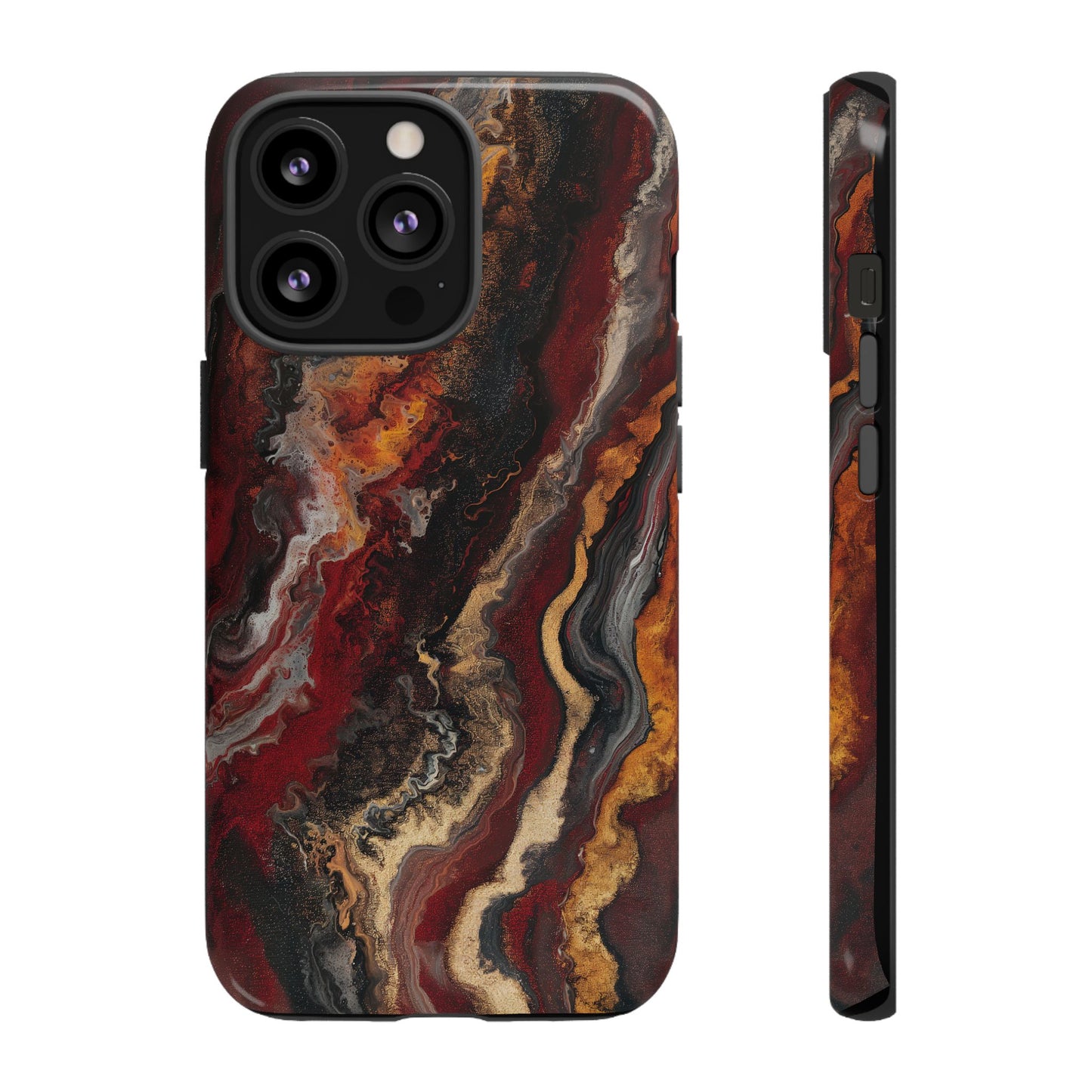 Fiery Earth Swirl: Custom Protective Phone Case