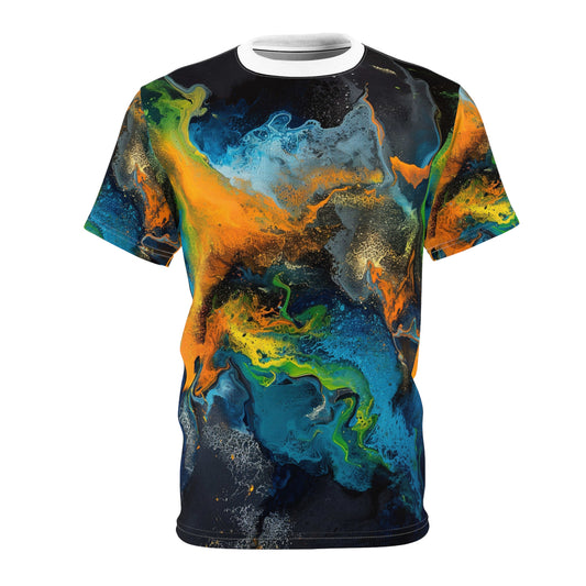 Cyan Fathom All-Over Print Tee