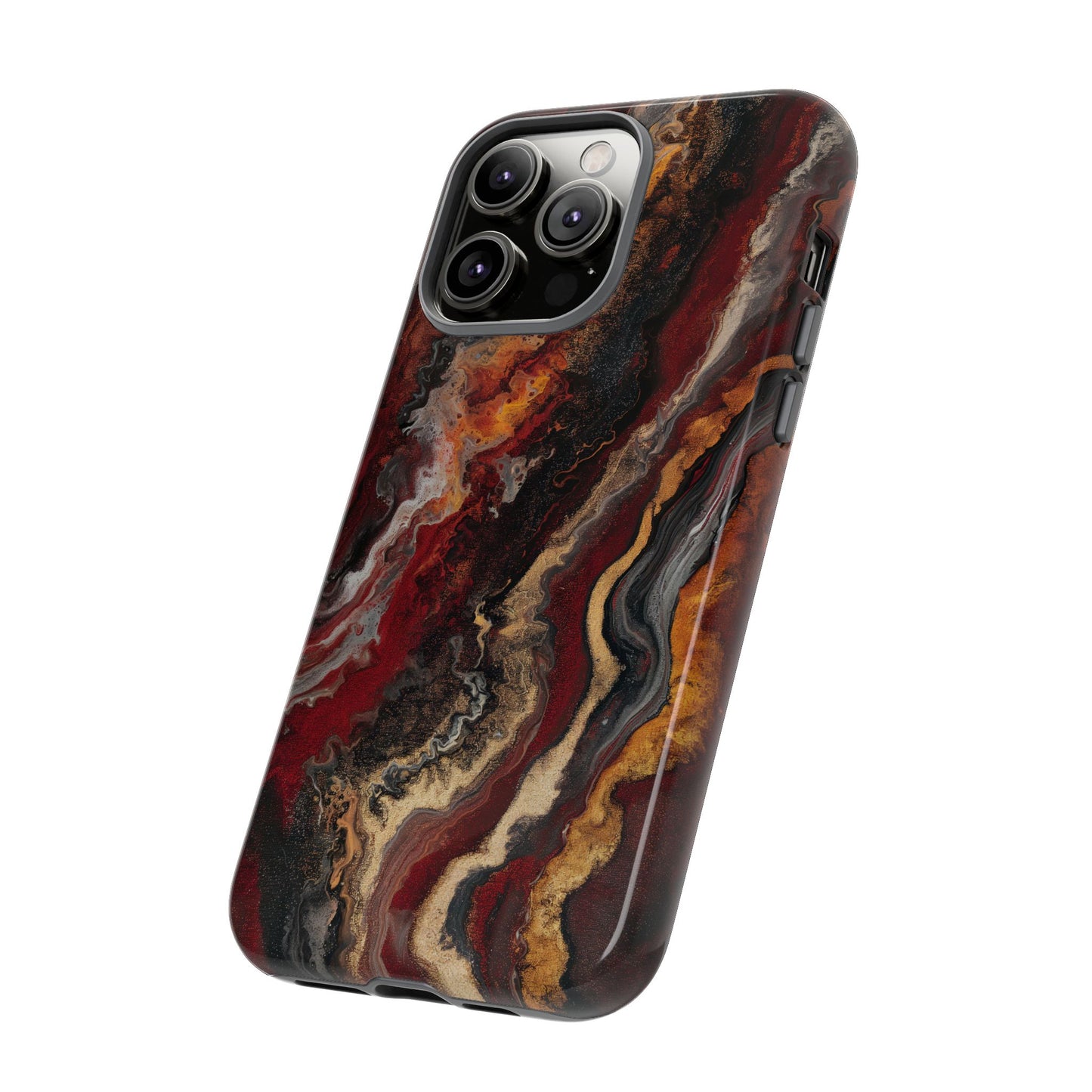 Fiery Earth Swirl: Custom Protective Phone Case