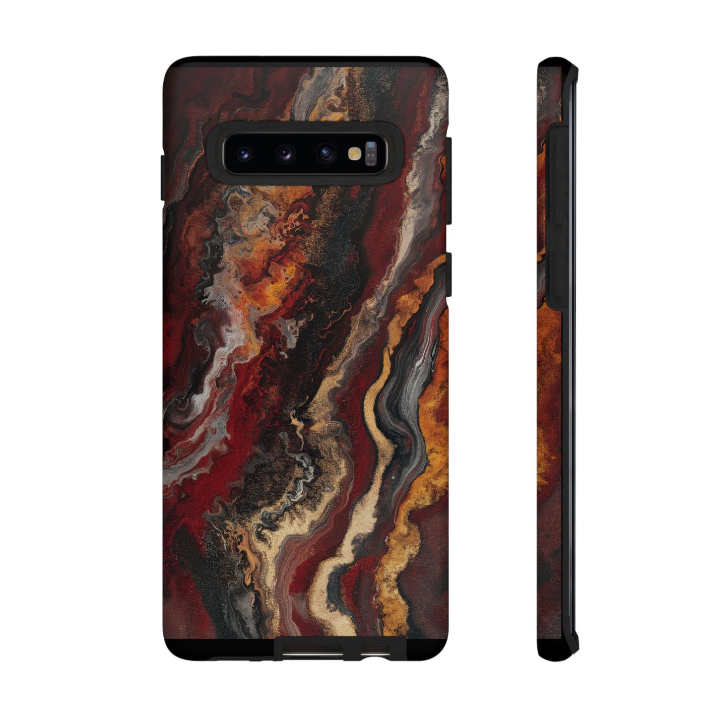 Fiery Earth Swirl: Custom Protective Phone Case