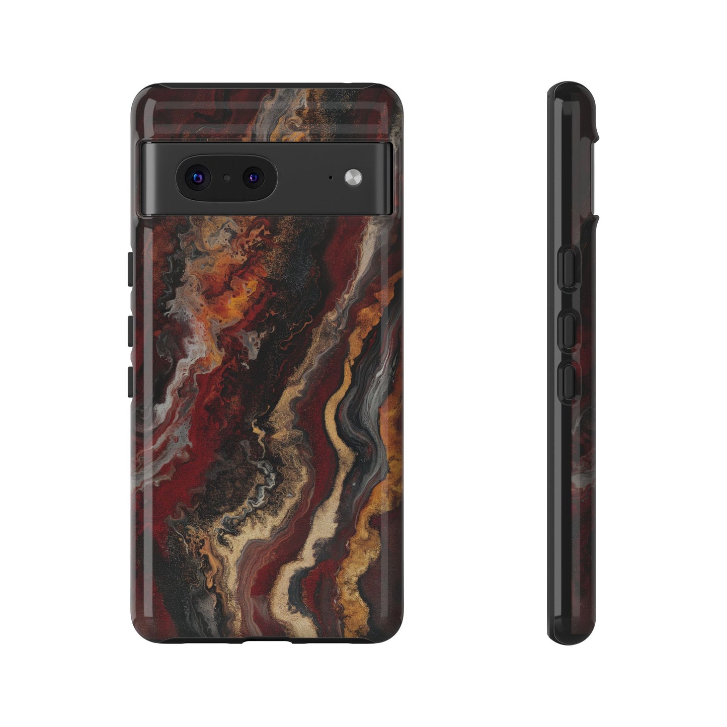Fiery Earth Swirl: Custom Protective Phone Case