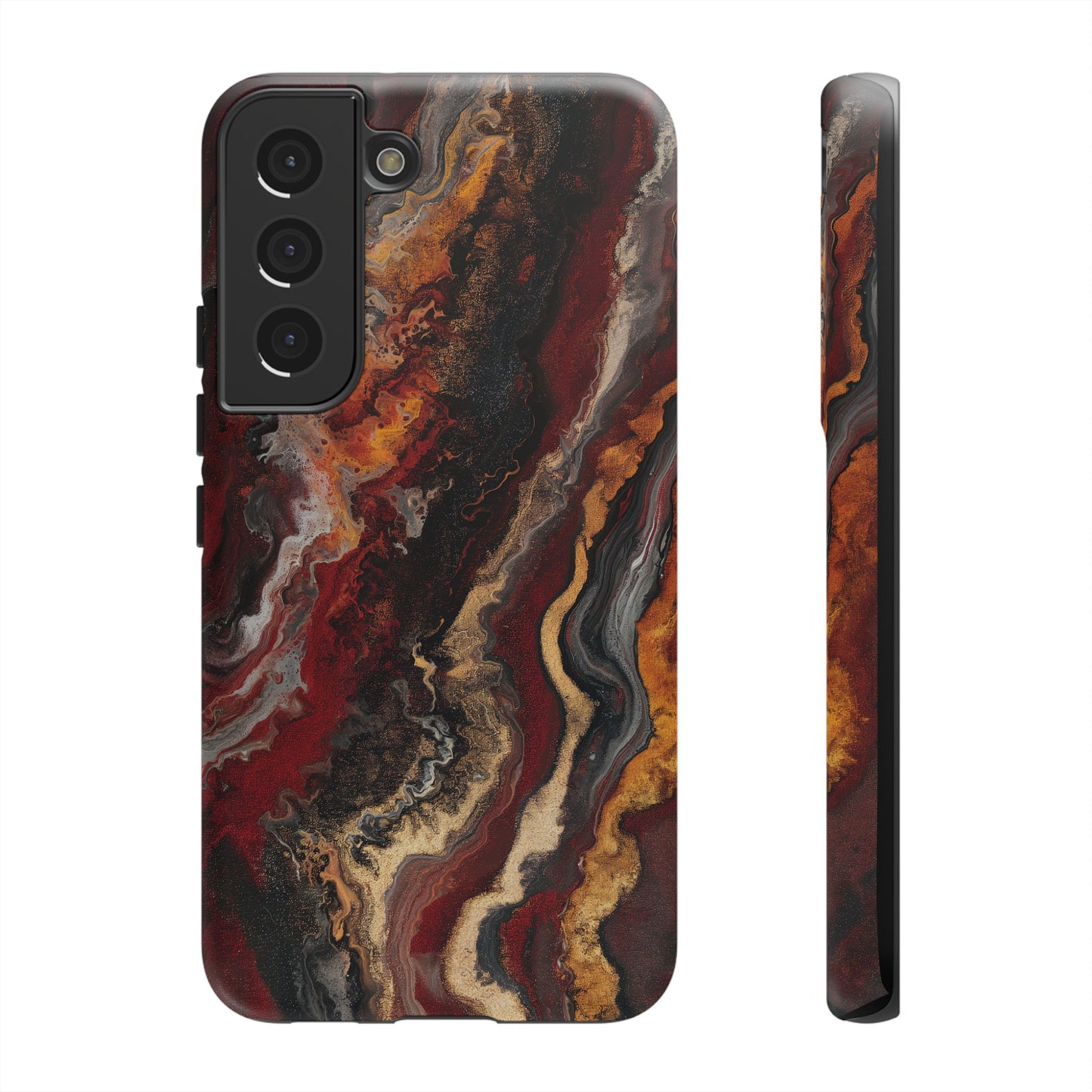 Fiery Earth Swirl: Custom Protective Phone Case