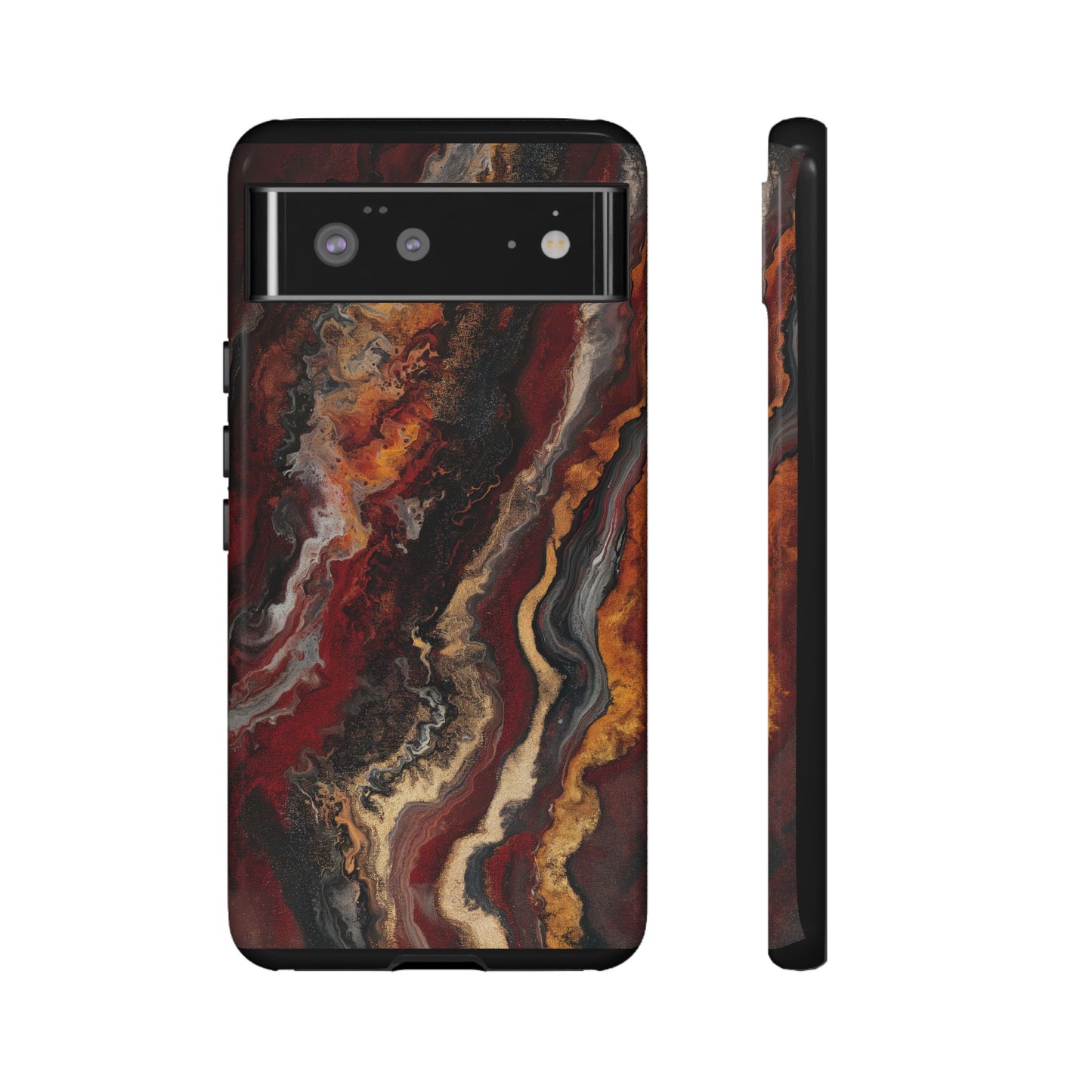 Fiery Earth Swirl: Custom Protective Phone Case