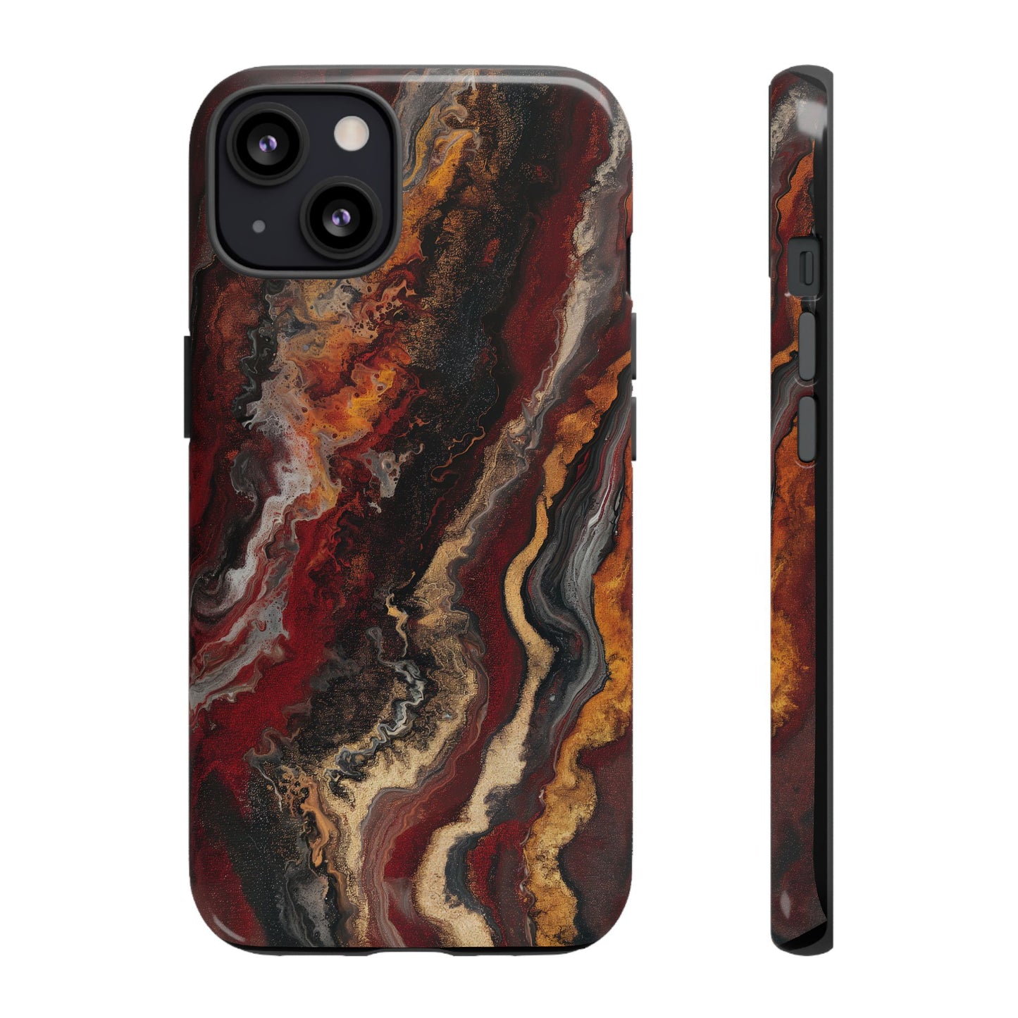 Fiery Earth Swirl: Custom Protective Phone Case