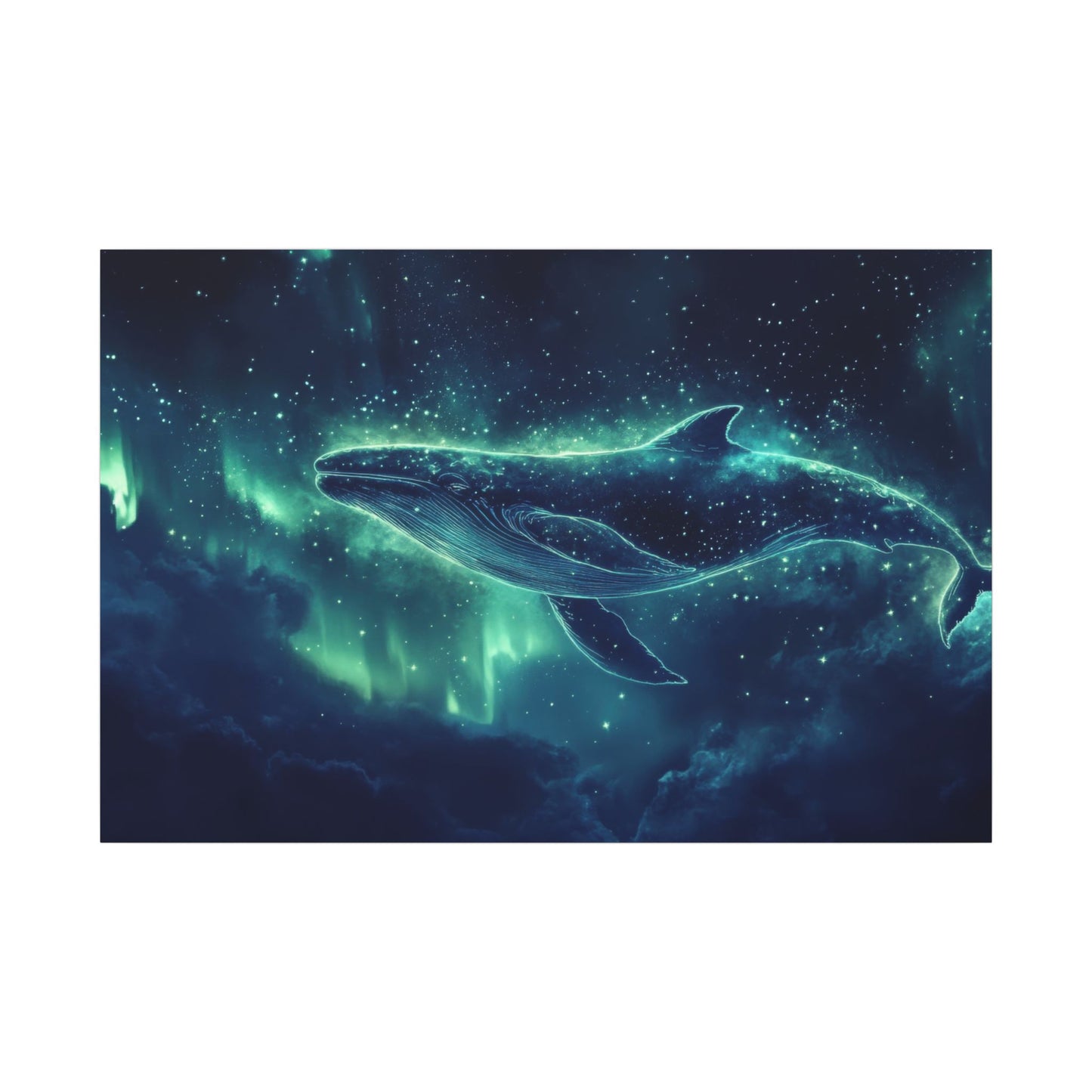 Leviathan of the Aurora — Cosmic Whale Canvas