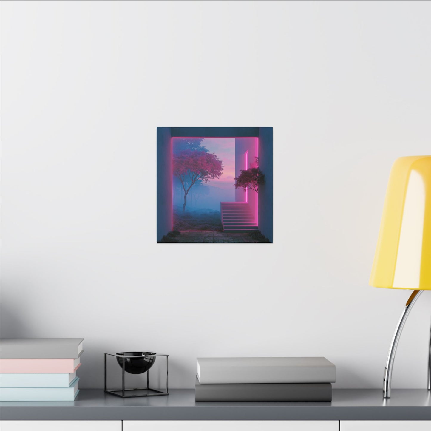 Neon Threshold — Square Canvas