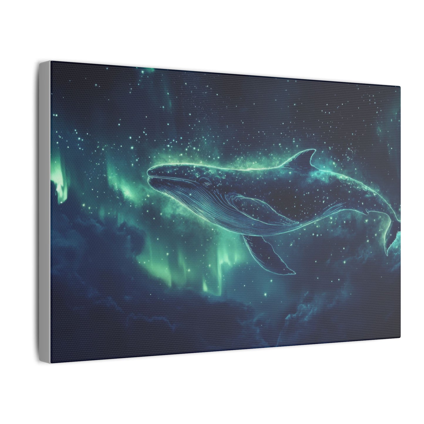 Leviathan of the Aurora — Cosmic Whale Canvas