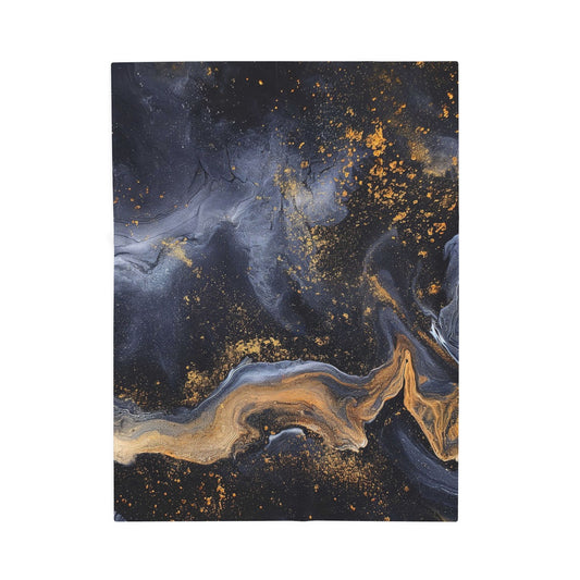 Goldleaf Obsidian Throw Blanket
