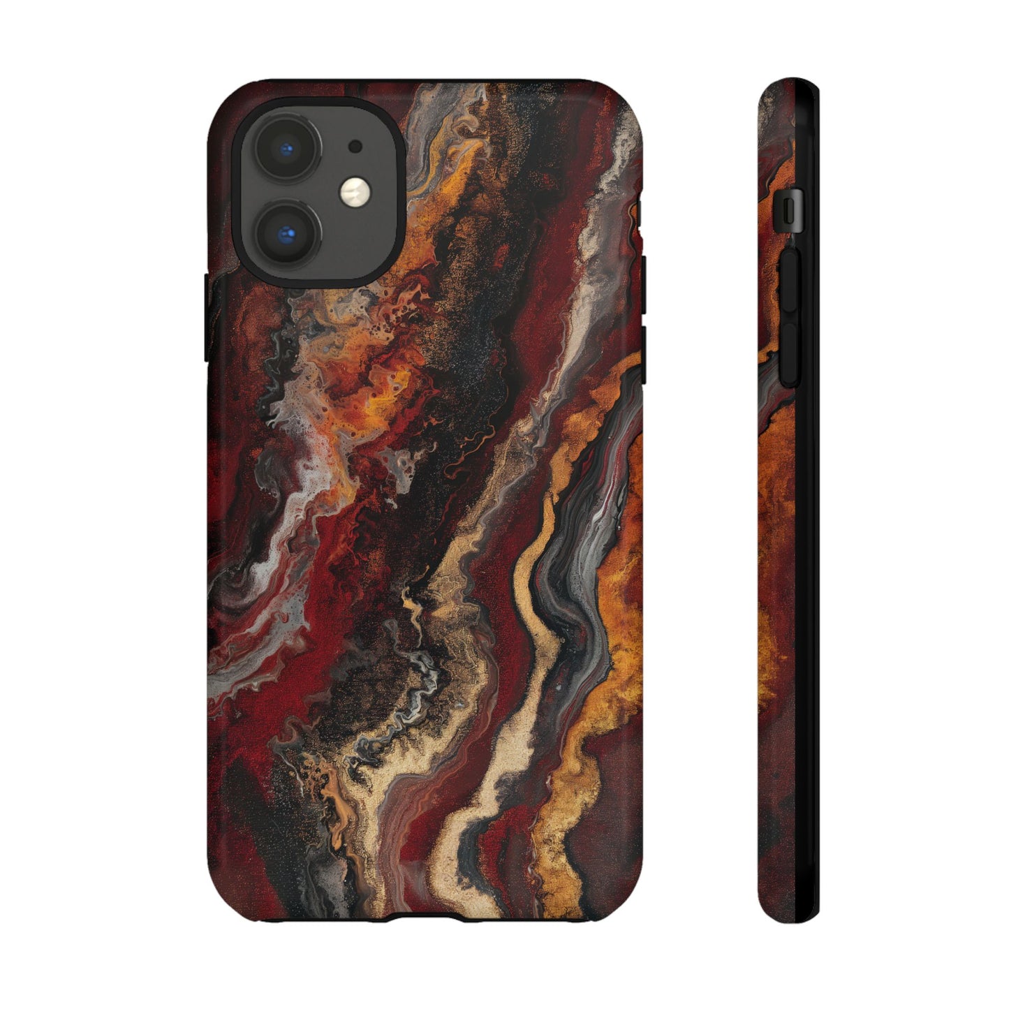 Fiery Earth Swirl: Custom Protective Phone Case