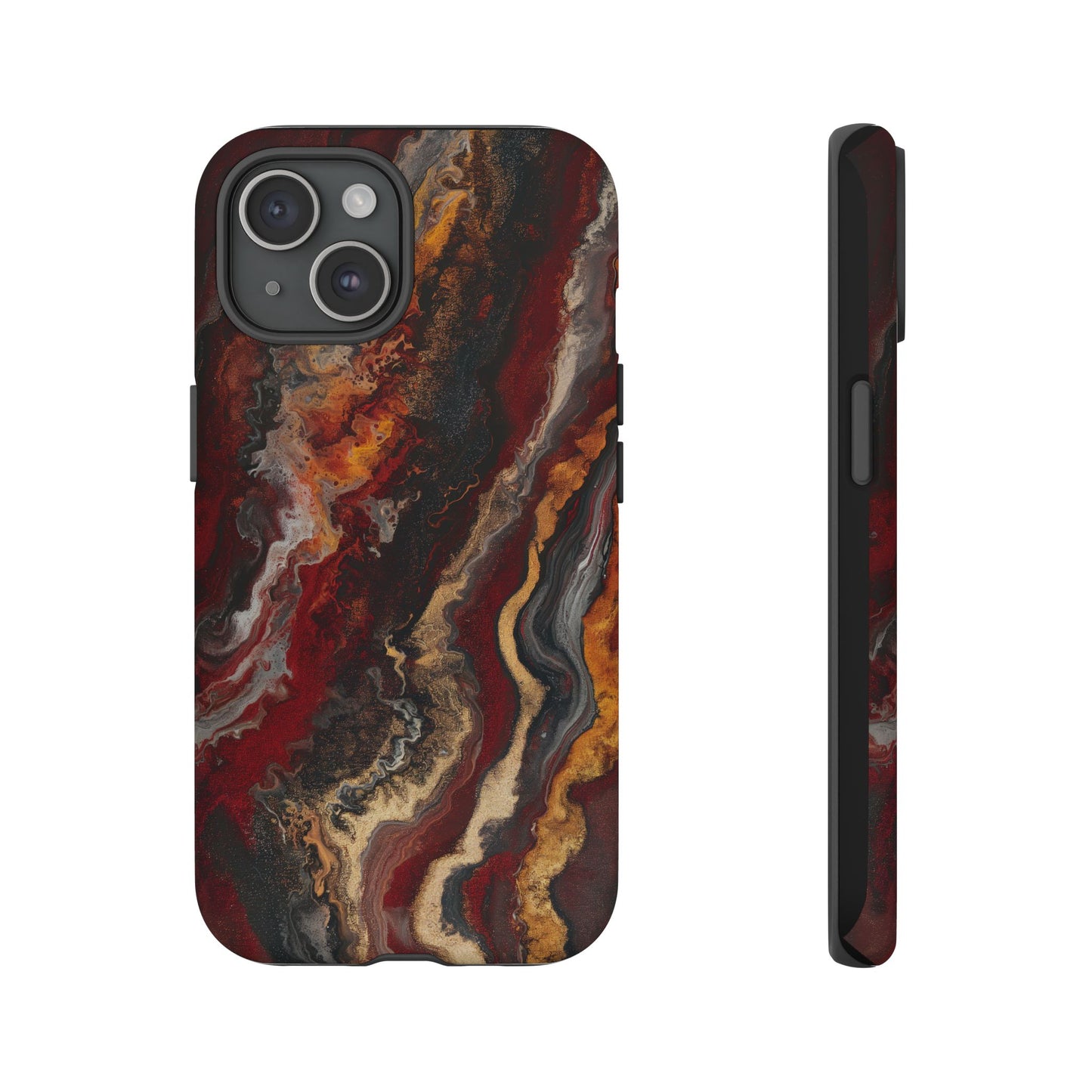 Fiery Earth Swirl: Custom Protective Phone Case