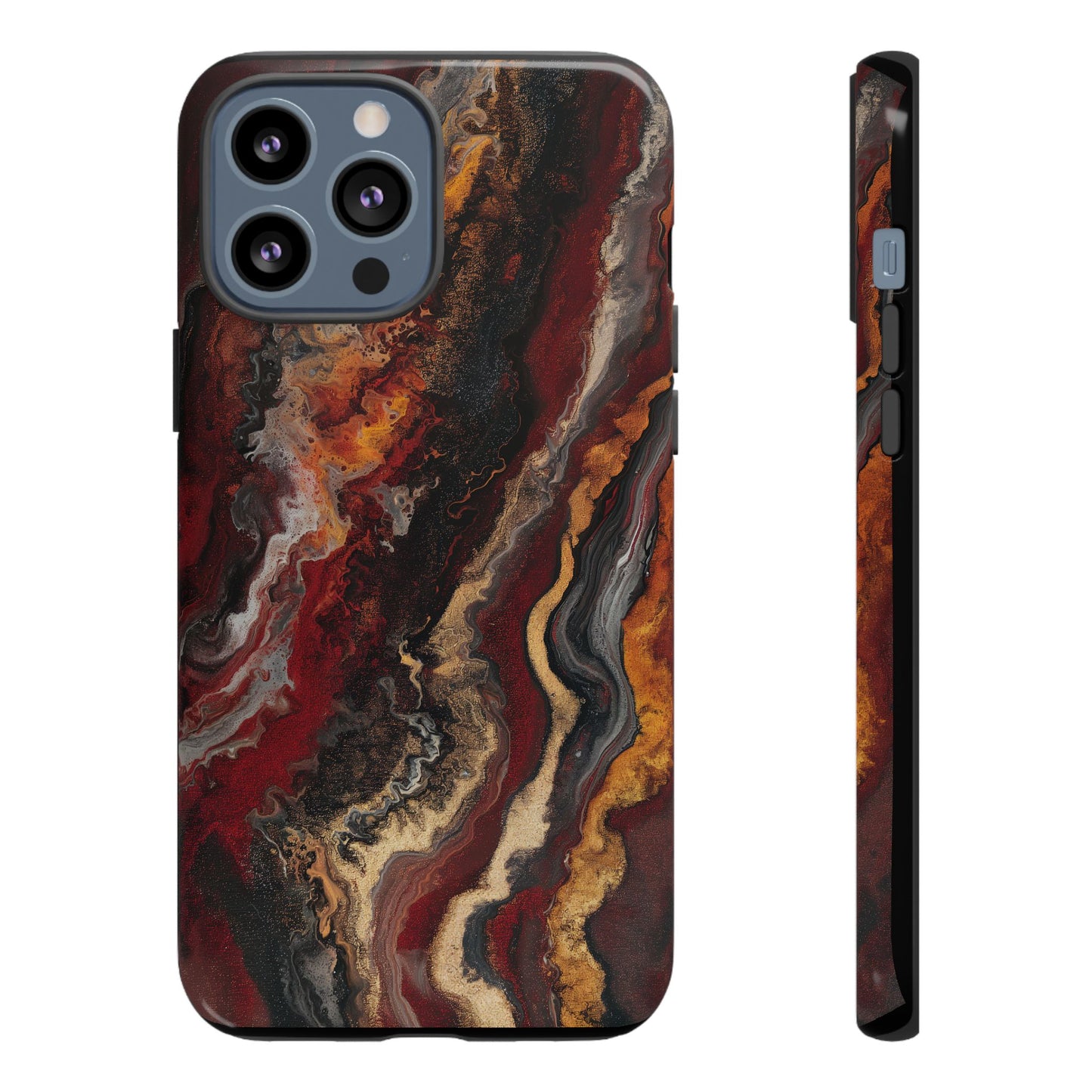 Fiery Earth Swirl: Custom Protective Phone Case