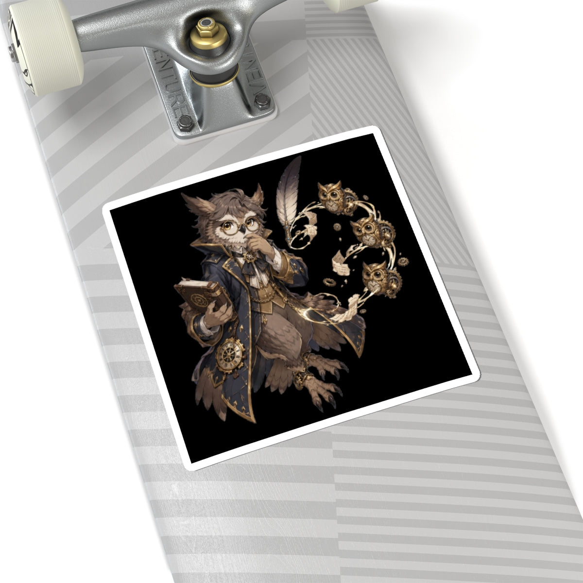 Clocktower Owl Scribe — Sticker