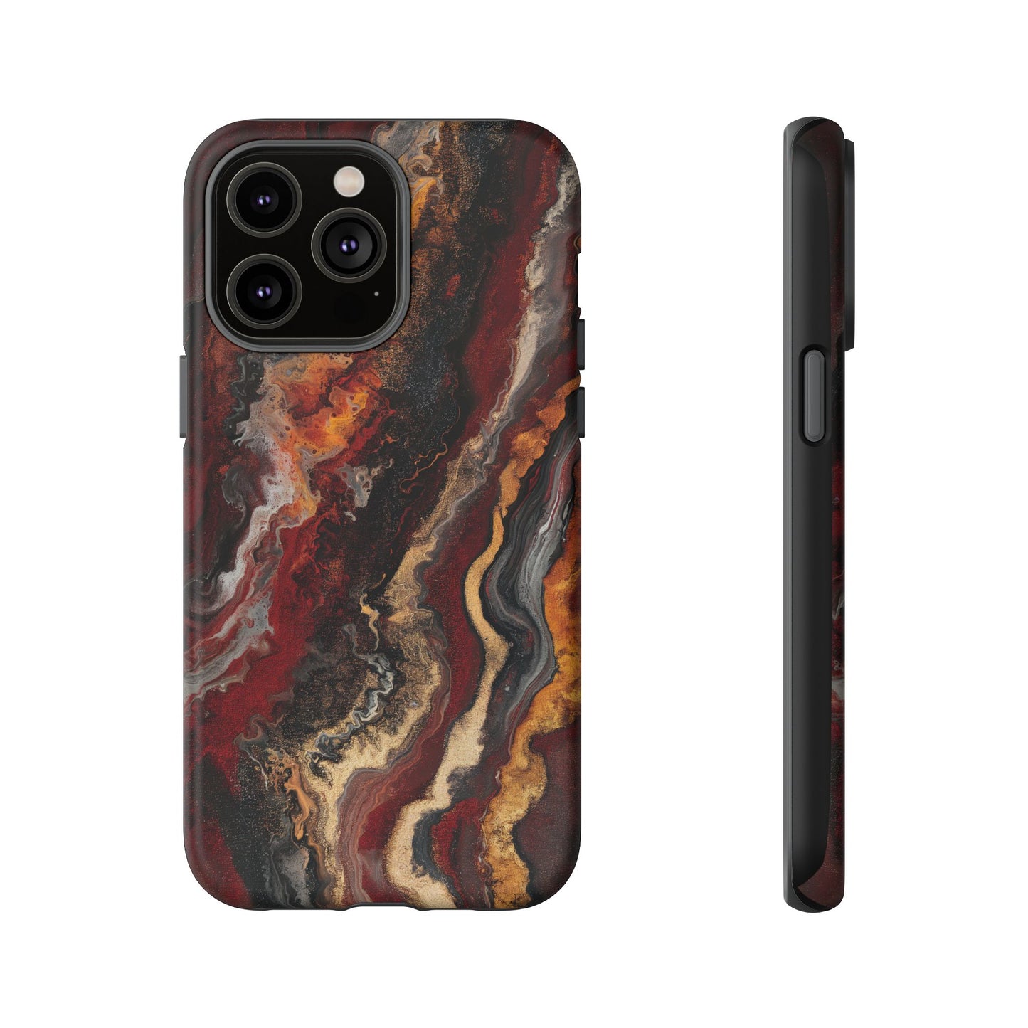 Fiery Earth Swirl: Custom Protective Phone Case