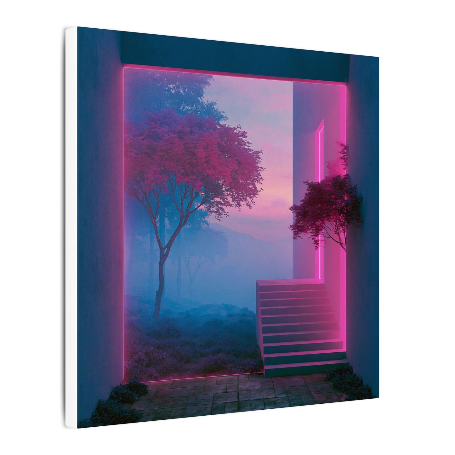 Neon Threshold — Square Canvas