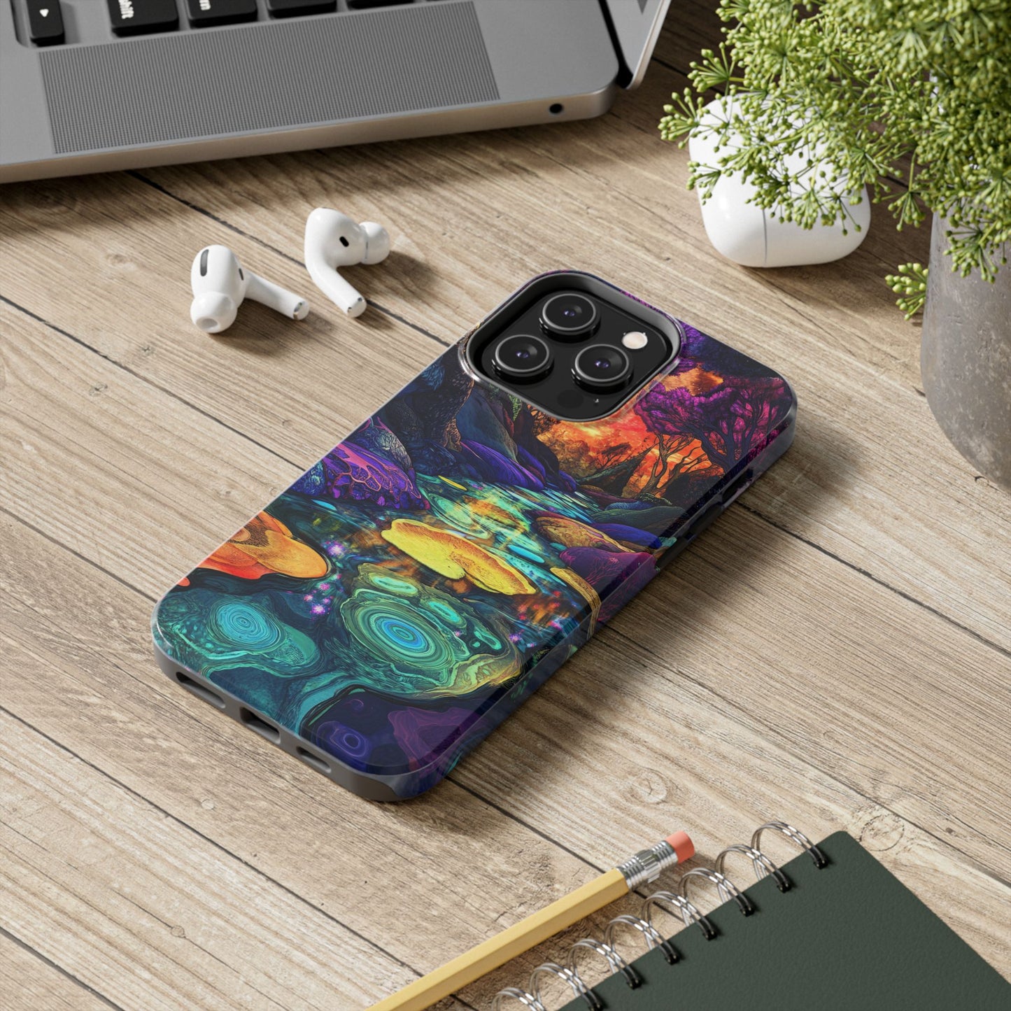 Dreamscape River — Psychedelic Canyon Phone Case
