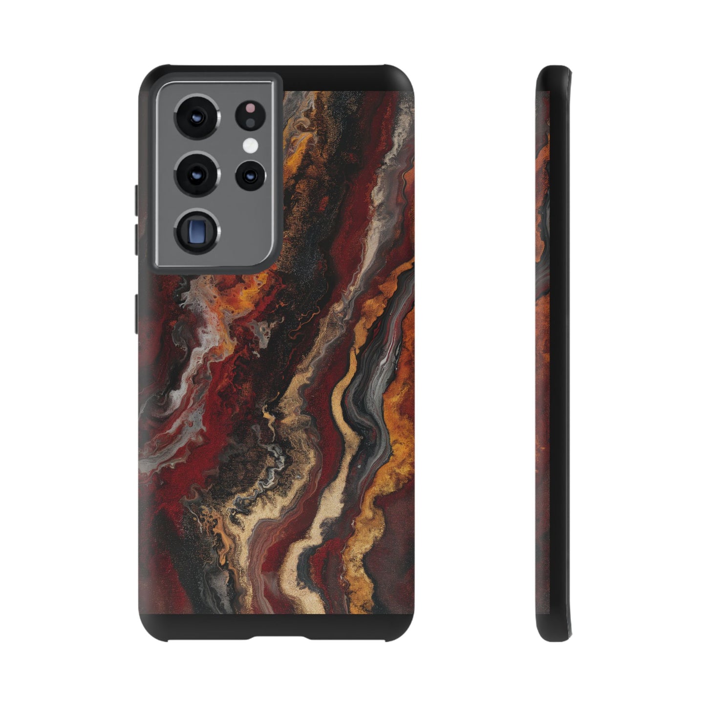 Fiery Earth Swirl: Custom Protective Phone Case