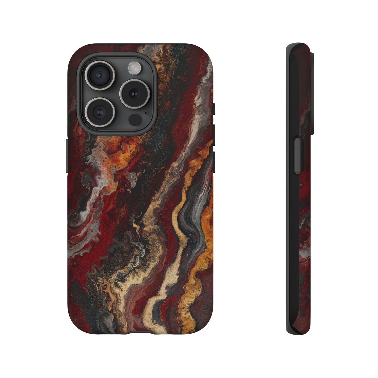Fiery Earth Swirl: Custom Protective Phone Case