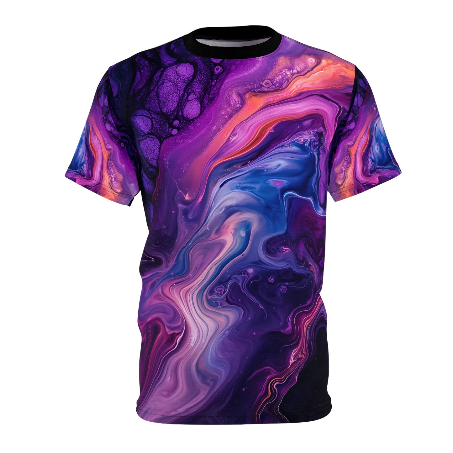 Celestial Vortex All-Over Print T-Shirt - Acrylic Pour Art Design