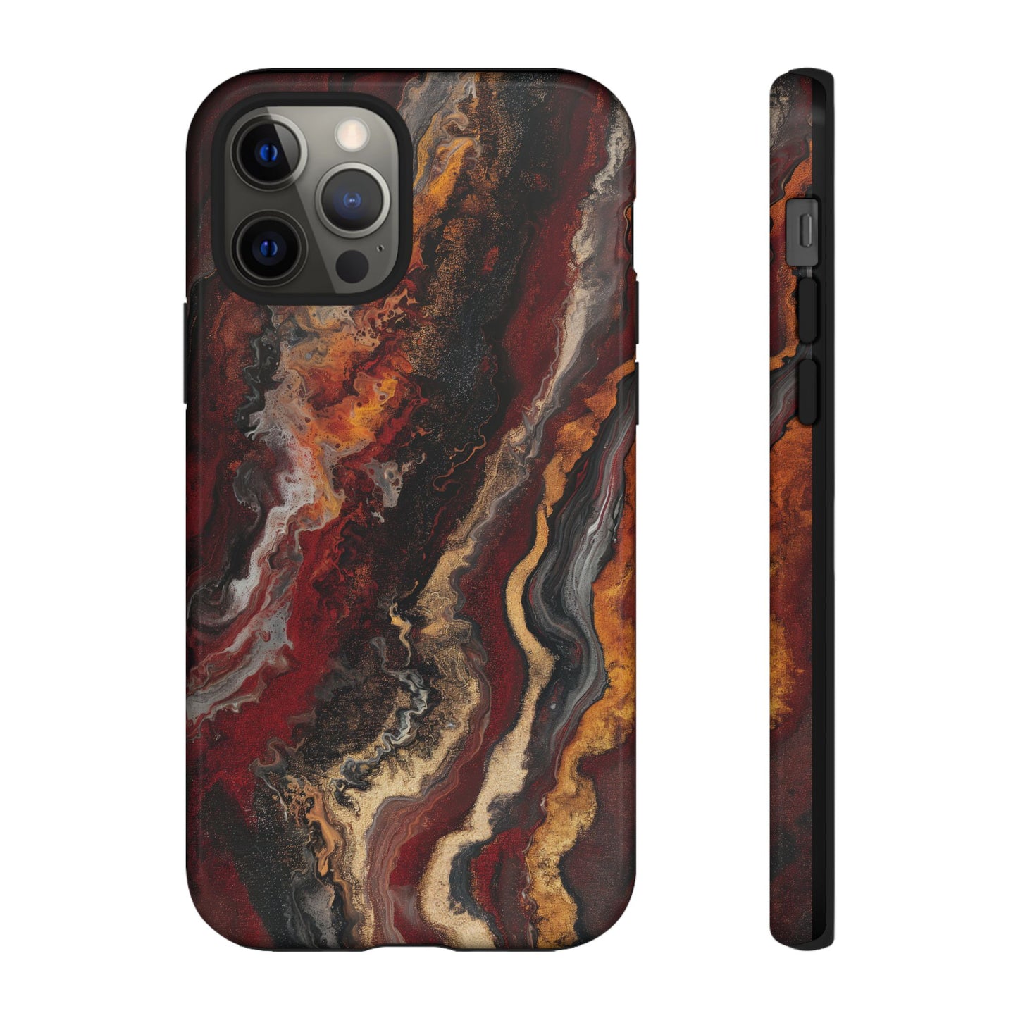 Fiery Earth Swirl: Custom Protective Phone Case