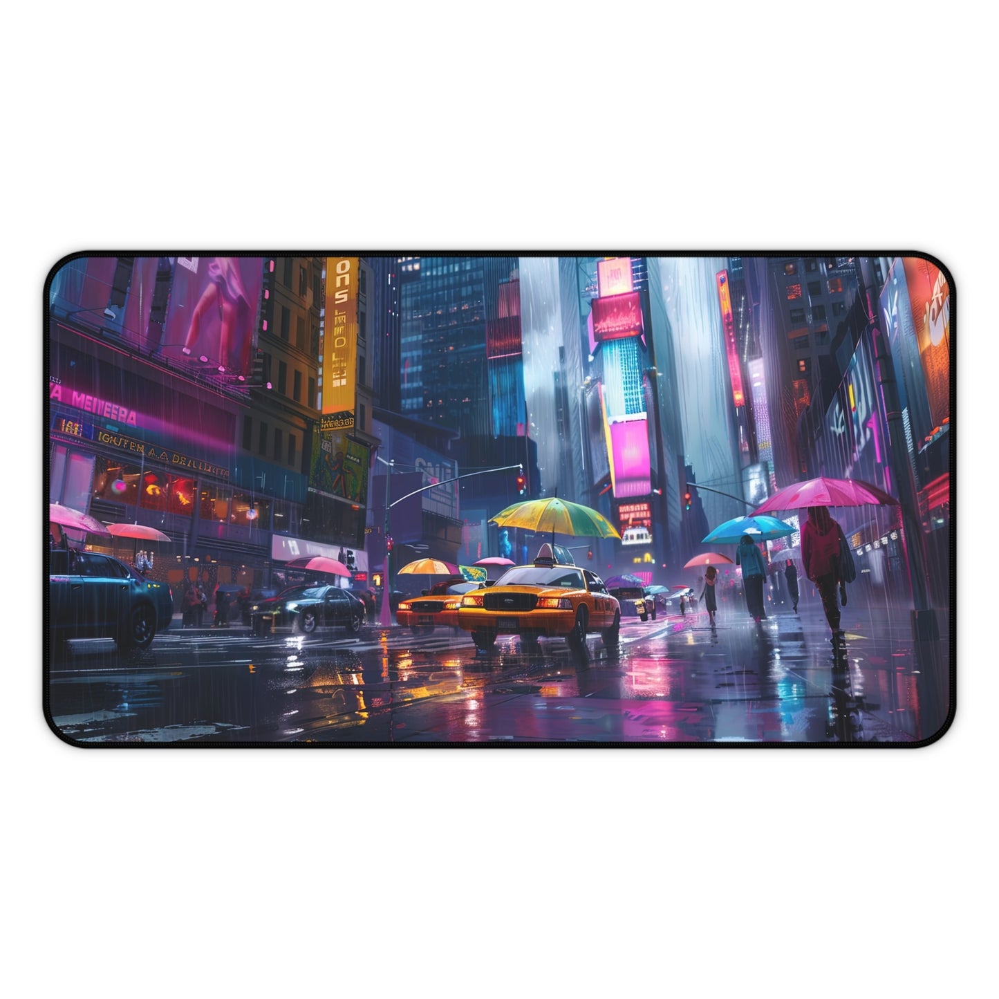 Neon Crossing — Night City Desk Mat