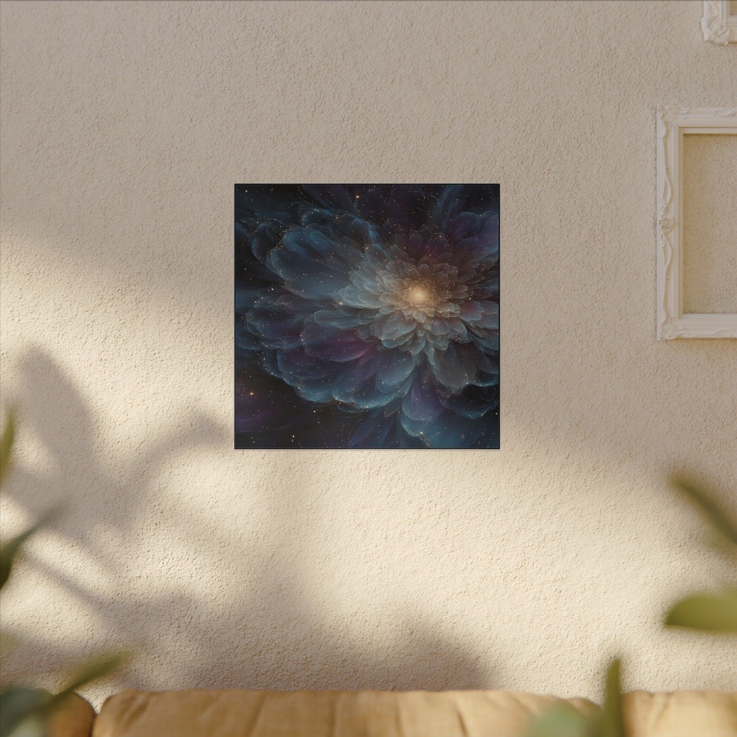 Cosmic Mandala Bloom — Square Canvas