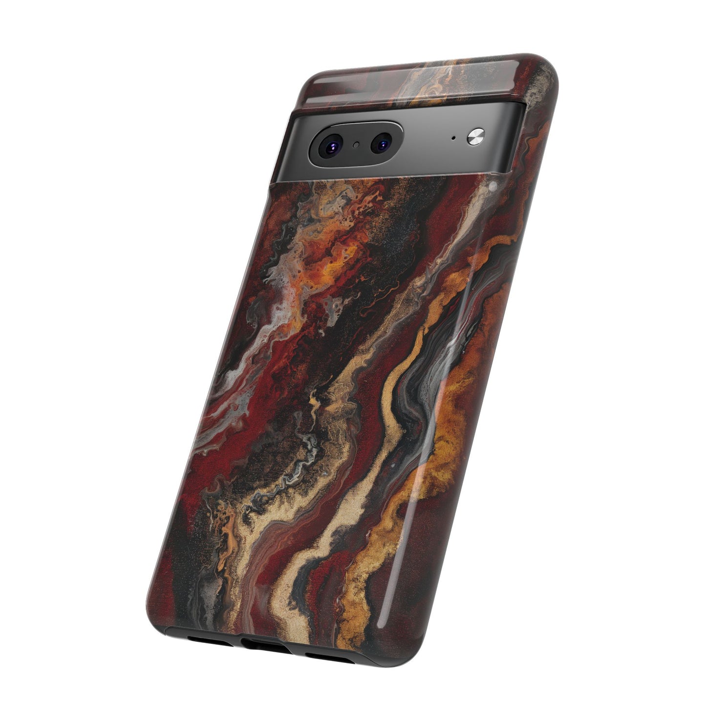 Fiery Earth Swirl: Custom Protective Phone Case