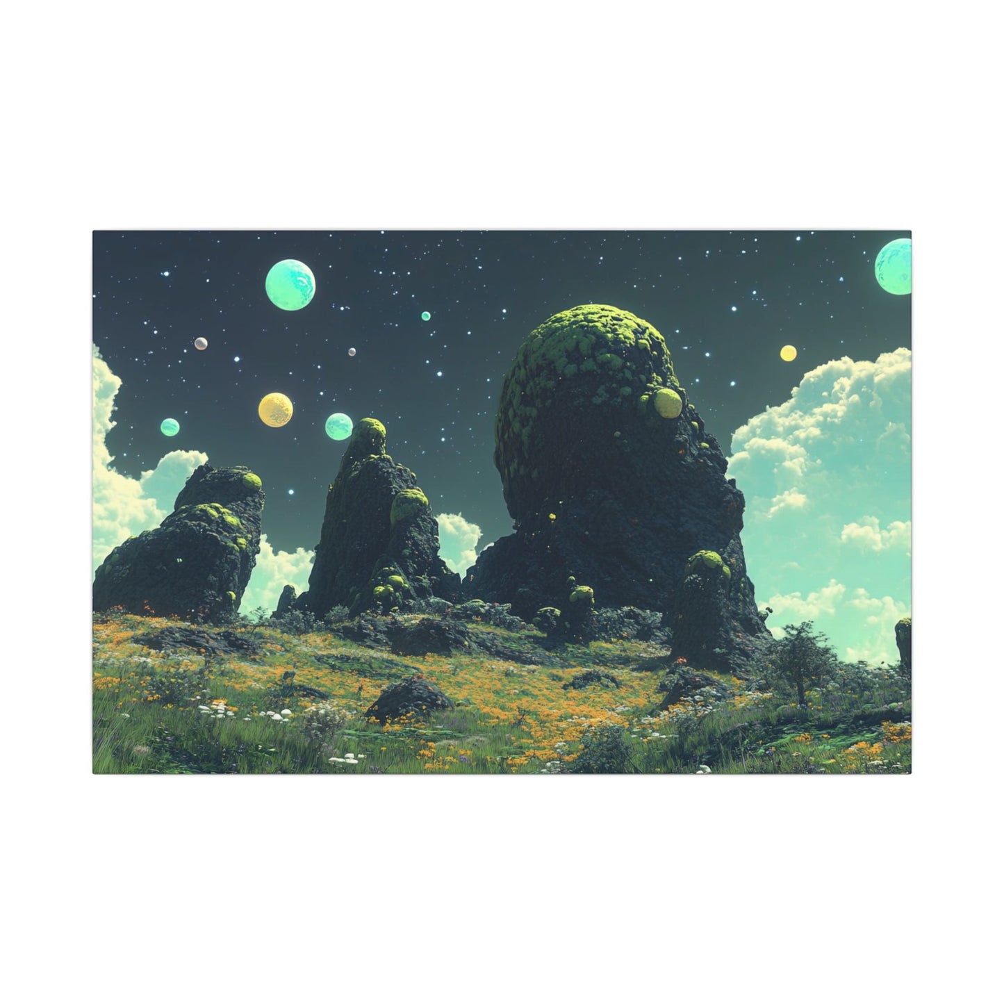 Alien Meadow — Mossy Monoliths Canvas - JG Visual Arts