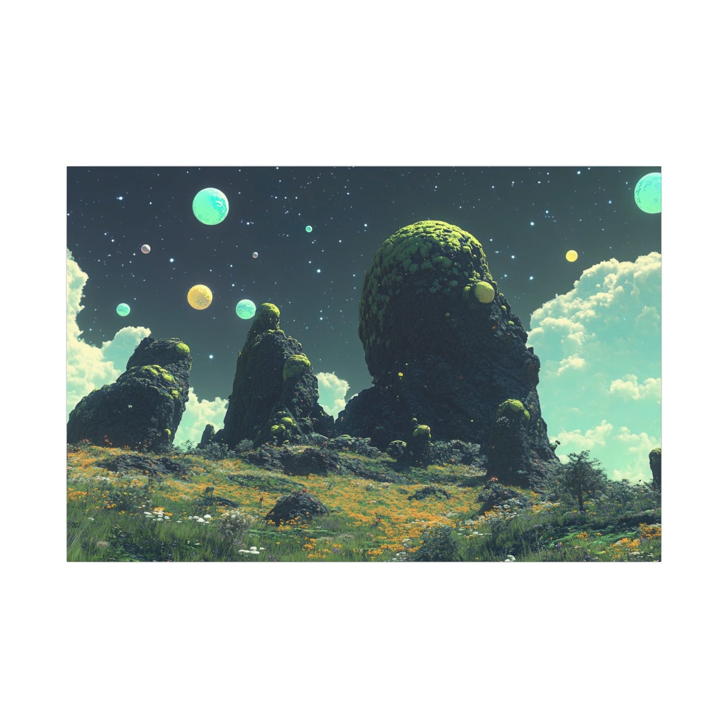 Alien Meadow — Mossy Monoliths Canvas - JG Visual Arts