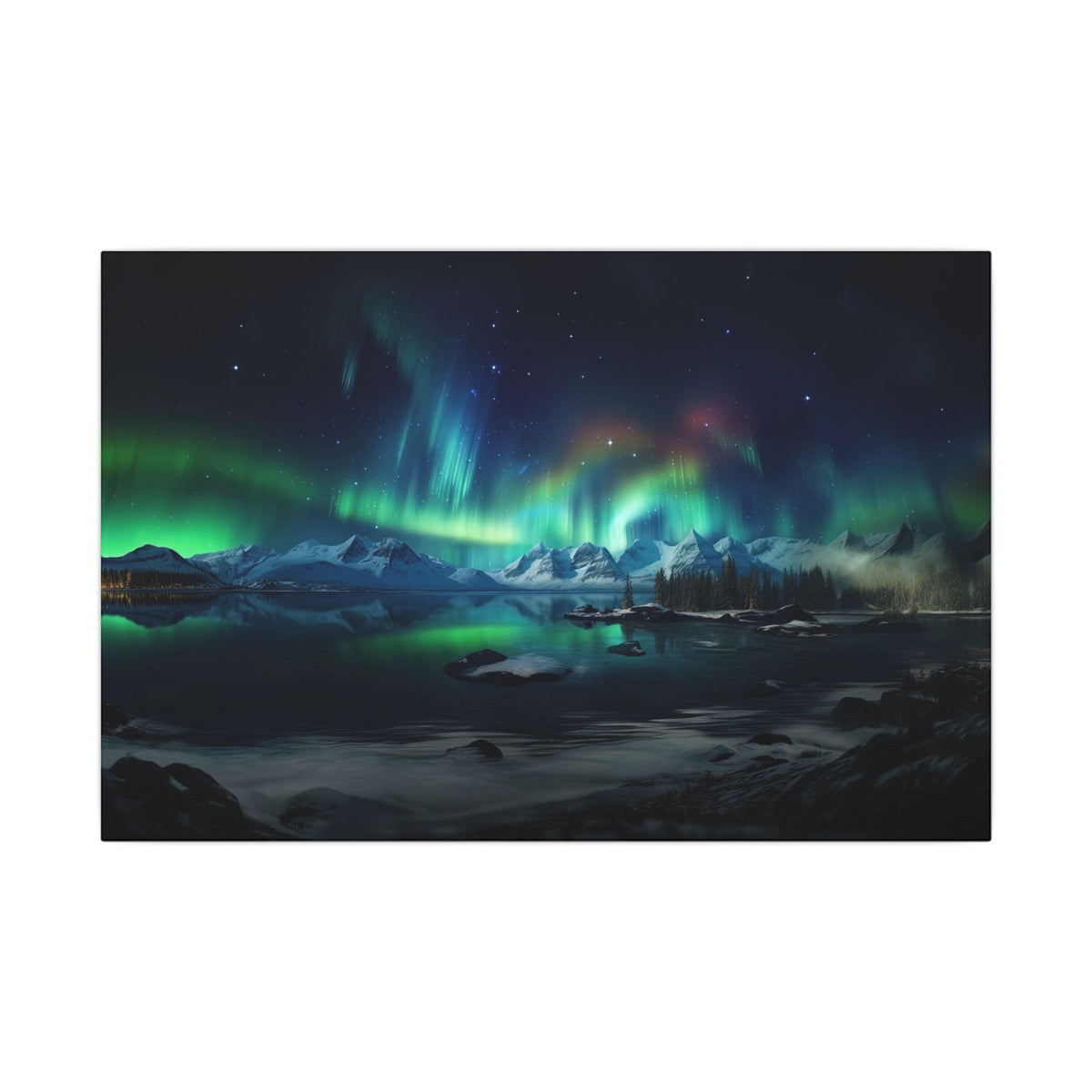 Aurora Over Ice Canvas - JG Visual Arts