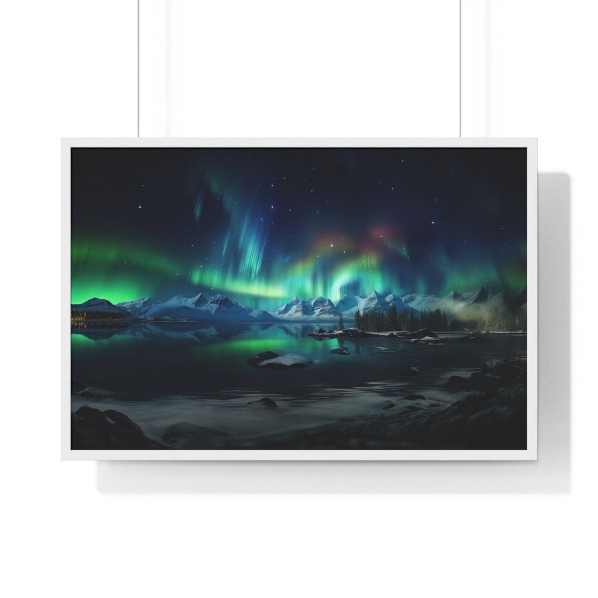 Aurora Over Ice Framed Print - JG Visual Arts