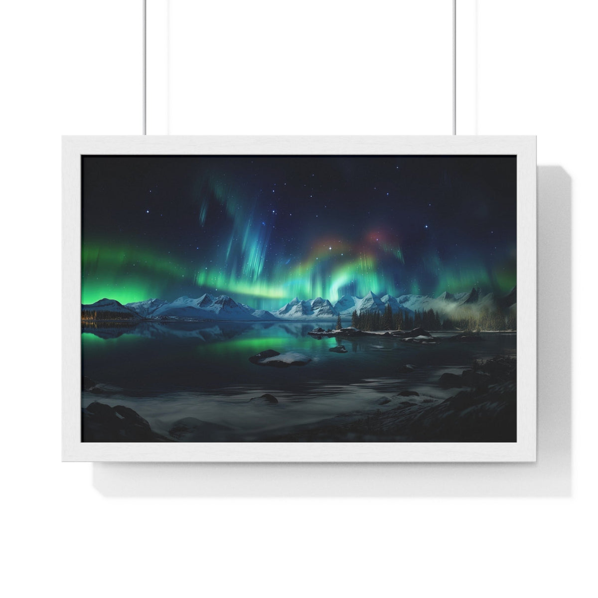 Aurora Over Ice Framed Print - JG Visual Arts