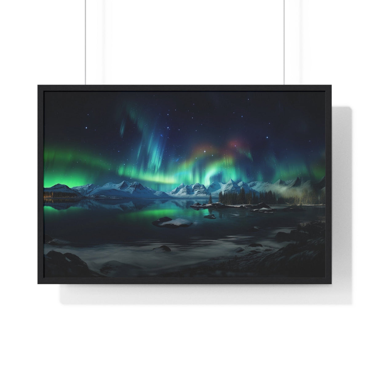 Aurora Over Ice Framed Print - JG Visual Arts