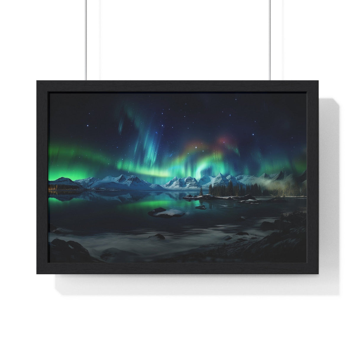 Aurora Over Ice Framed Print - JG Visual Arts