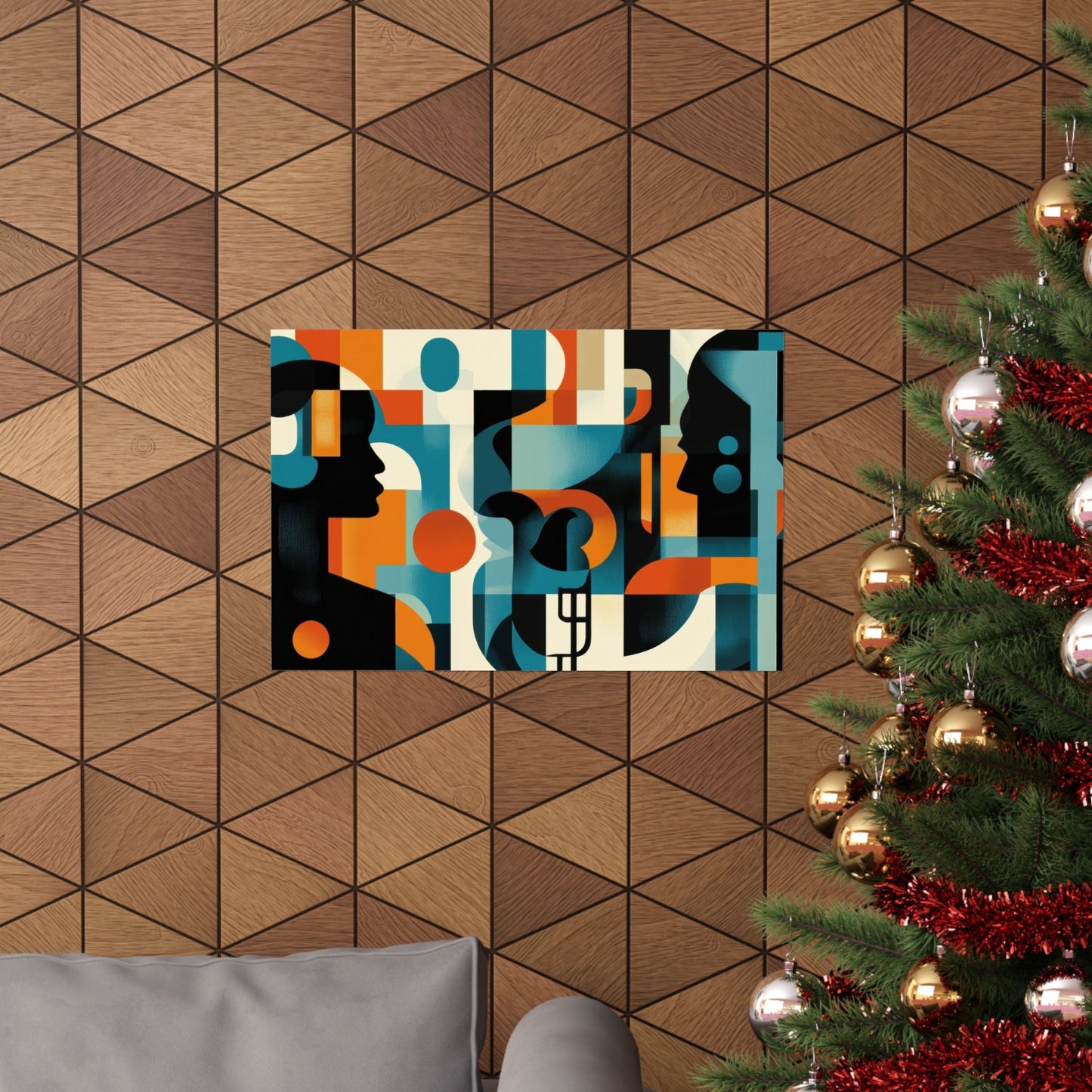 Between Minds — Geometric Profiles Poster - JG Visual Arts