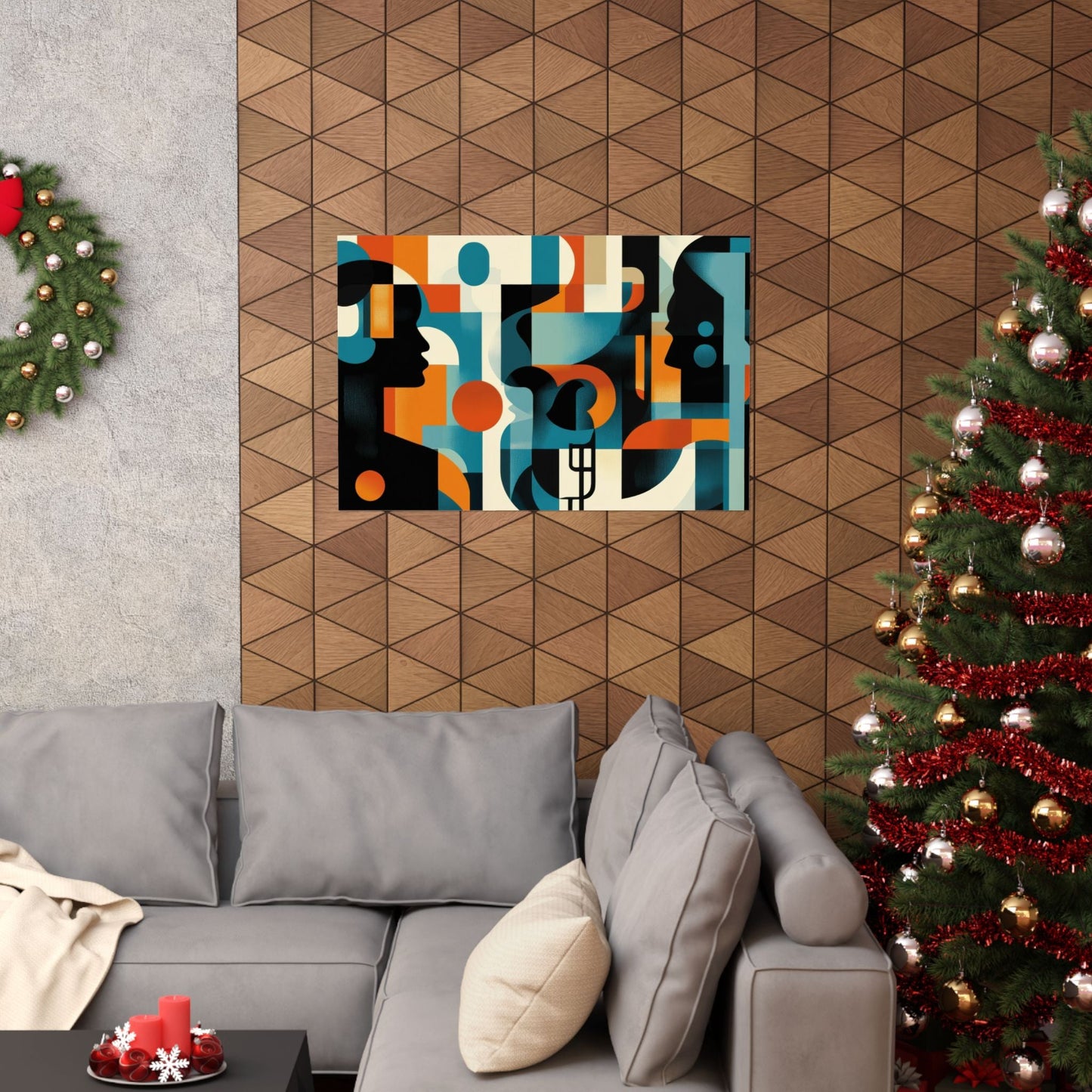 Between Minds — Geometric Profiles Poster - JG Visual Arts