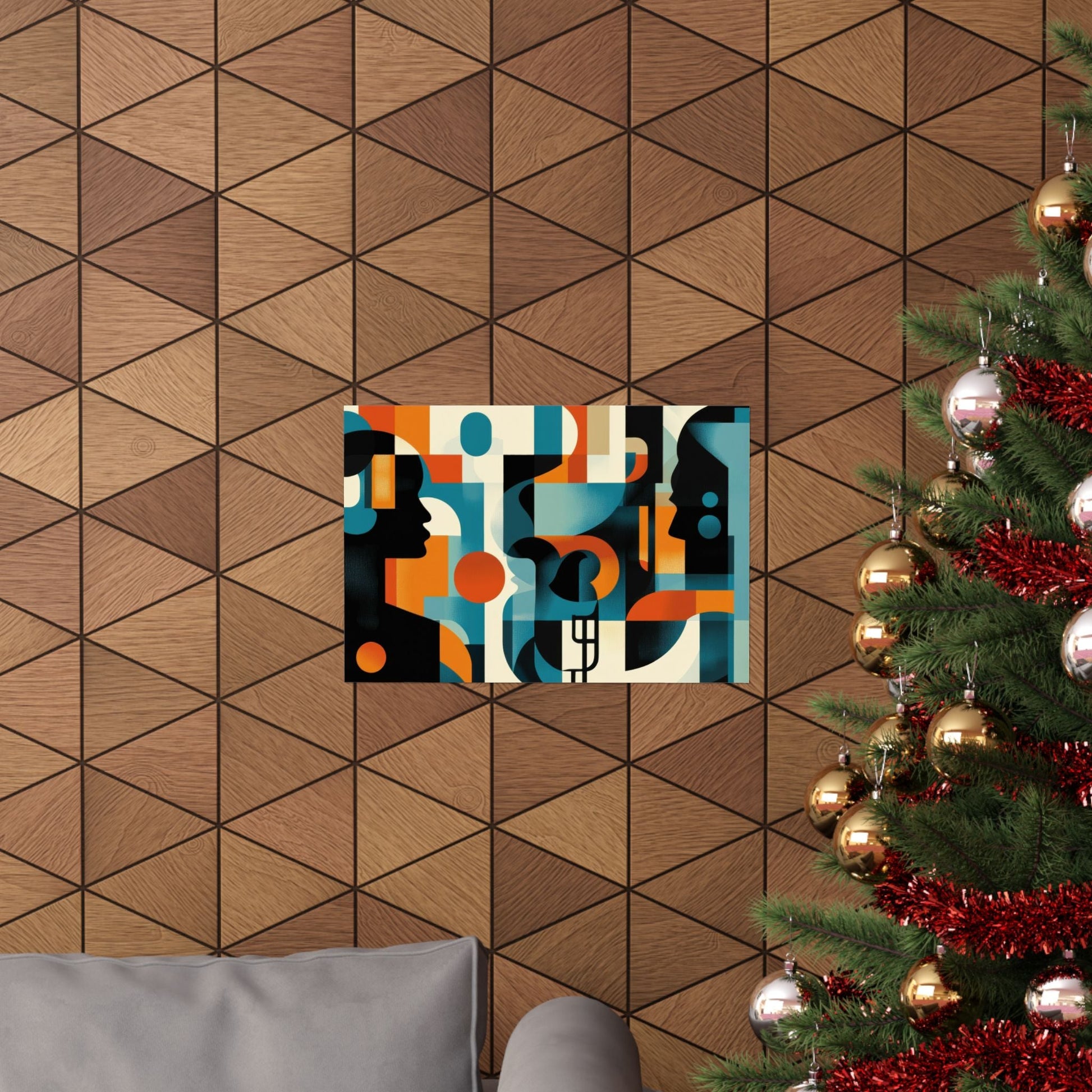 Between Minds — Geometric Profiles Poster - JG Visual Arts