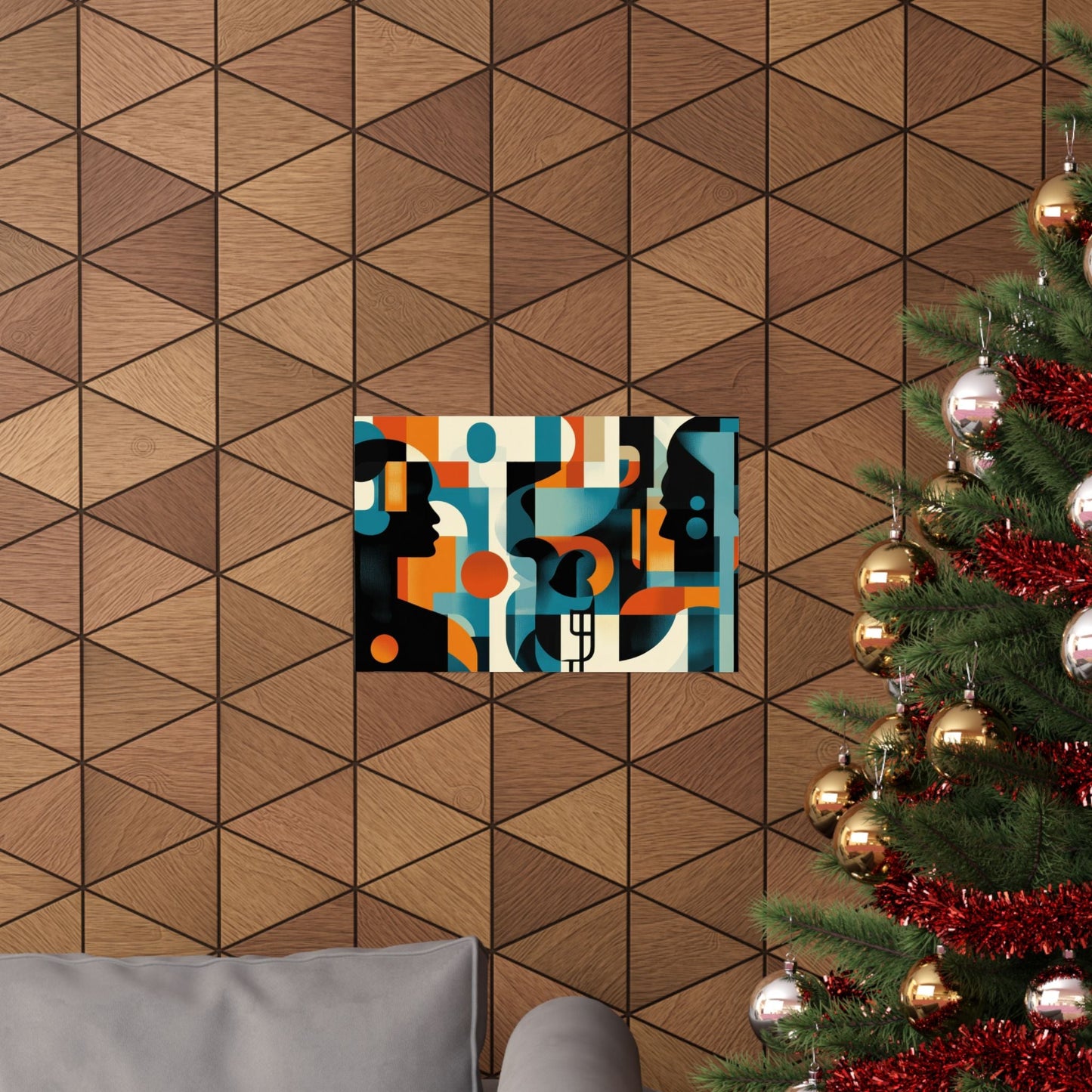 Between Minds — Geometric Profiles Poster - JG Visual Arts