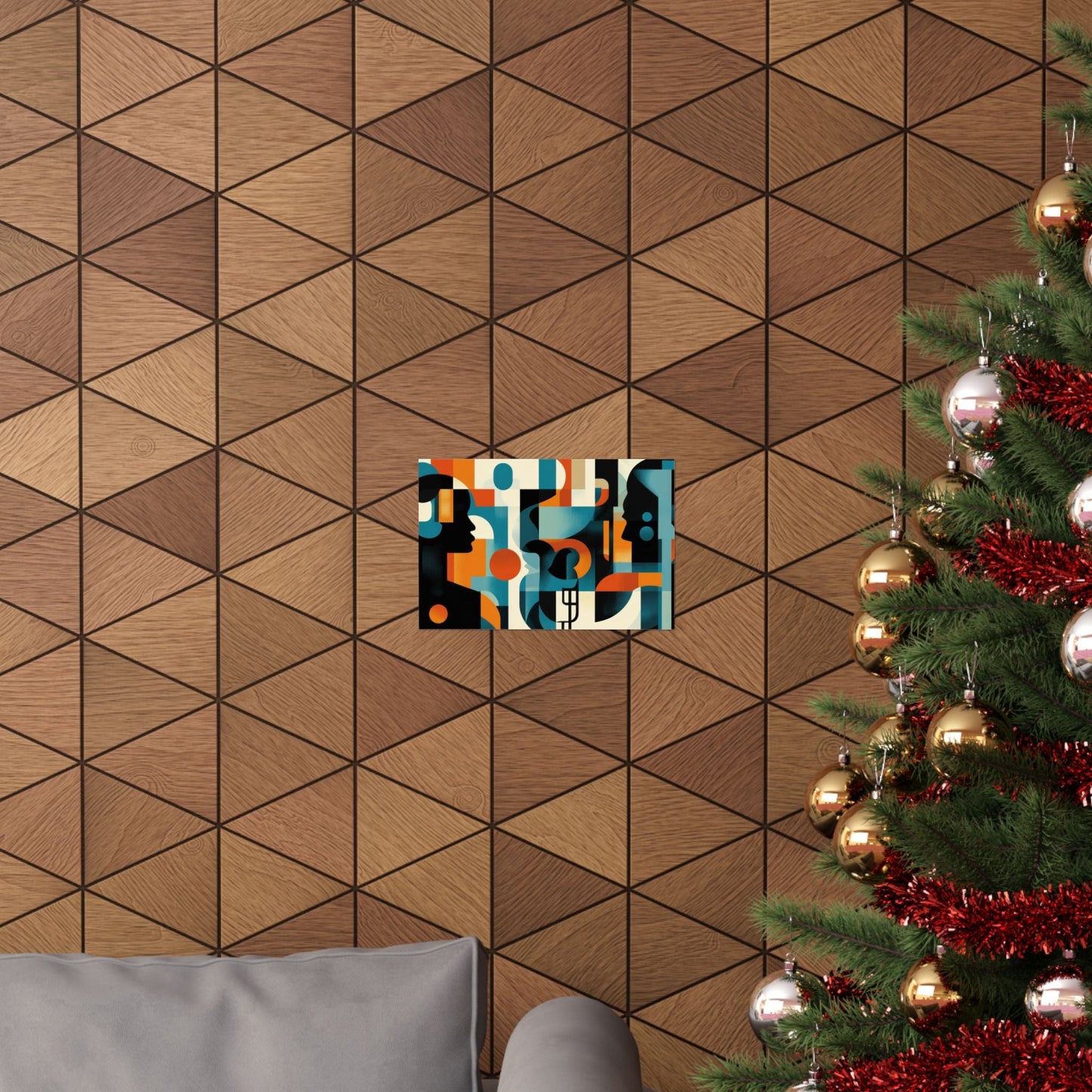 Between Minds — Geometric Profiles Poster - JG Visual Arts