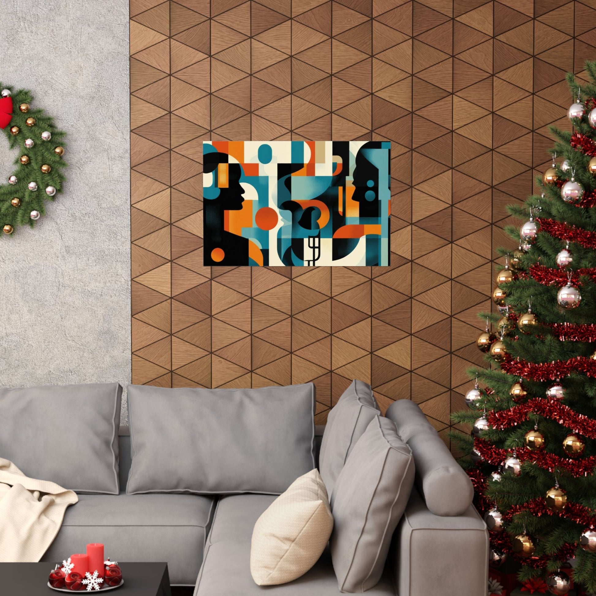 Between Minds — Geometric Profiles Poster - JG Visual Arts