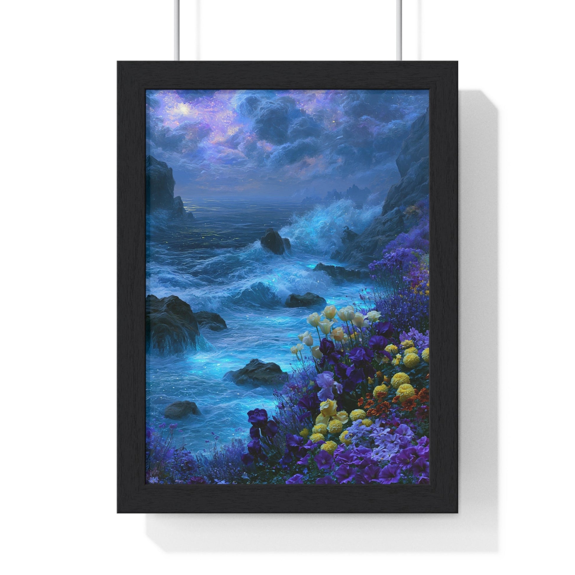 Bioluminescent Shore — Framed Print - JG Visual Arts
