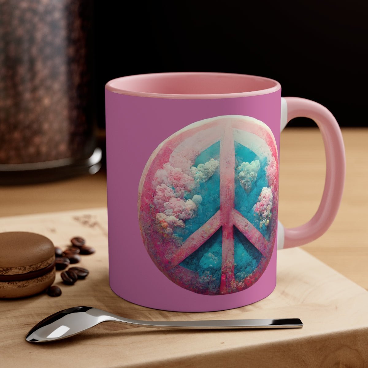 "Bubblegum Peace" Accent Coffee Mug, 11oz - JDG Visual Arts