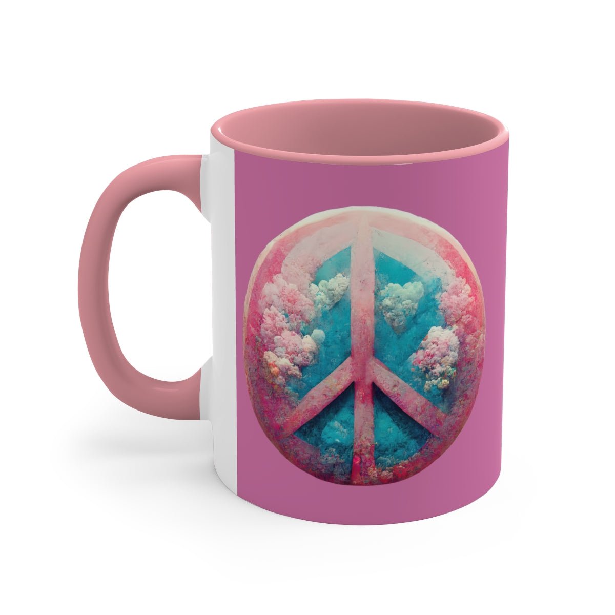 "Bubblegum Peace" Accent Coffee Mug, 11oz - JDG Visual Arts