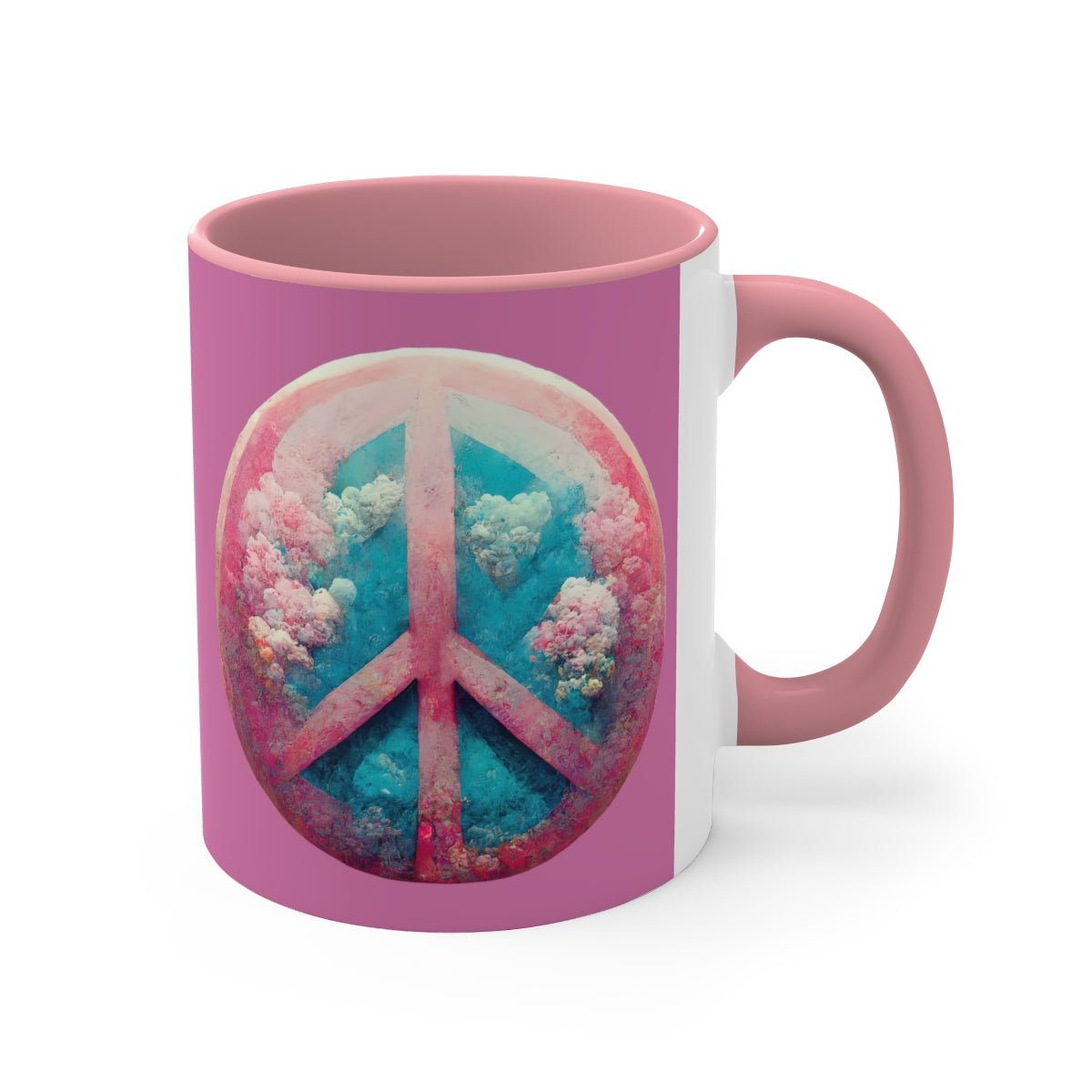 "Bubblegum Peace" Accent Coffee Mug, 11oz - JDG Visual Arts