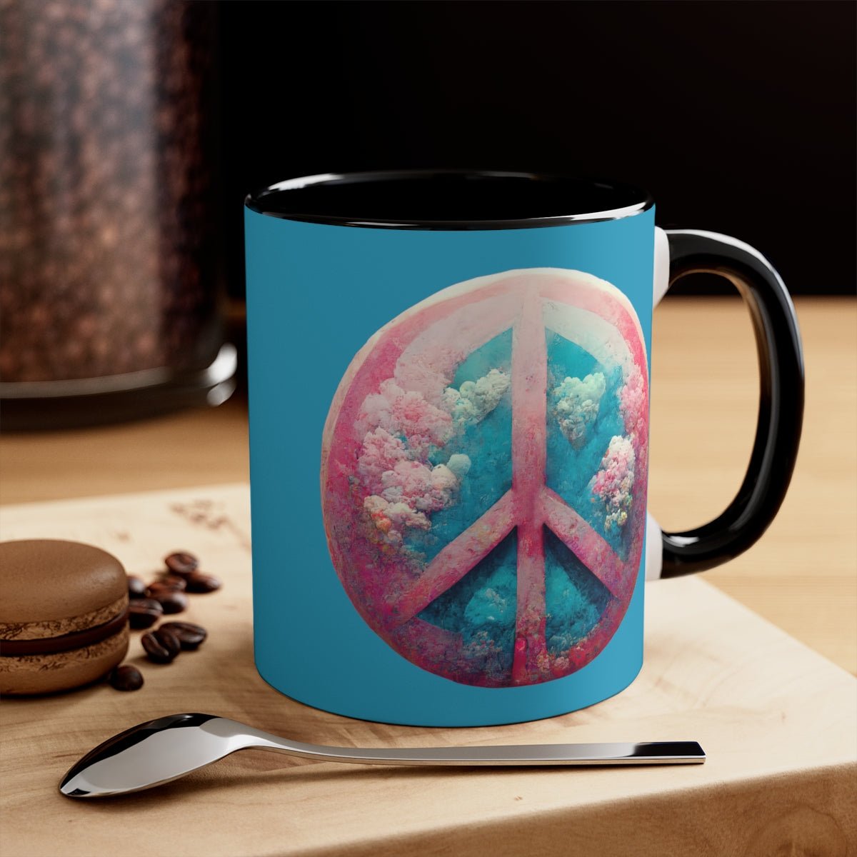 "Bubblegum Peace" Accent Coffee Mug, 11oz - JDG Visual Arts