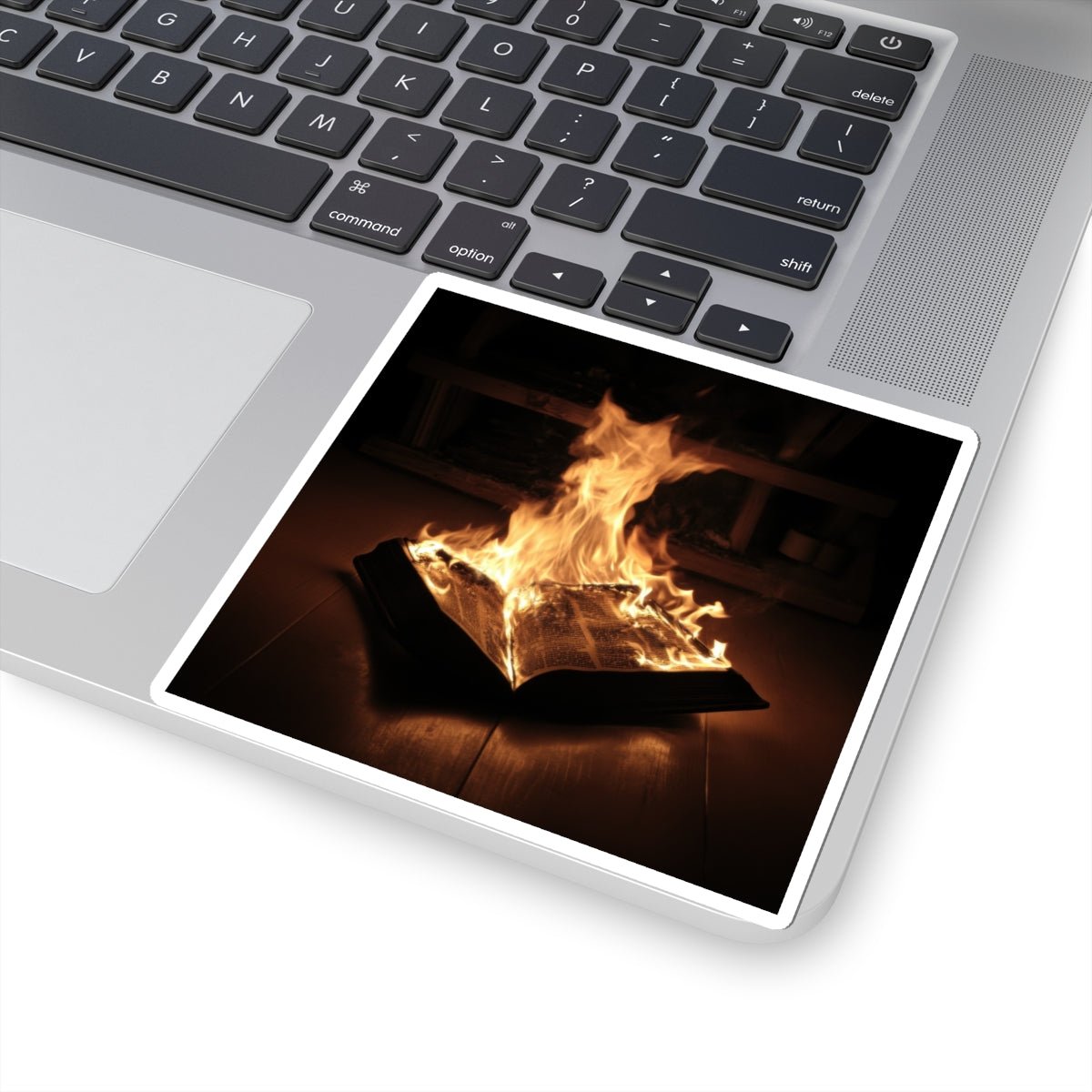 Burning Book — Kiss-Cut Sticker - JG Visual Arts
