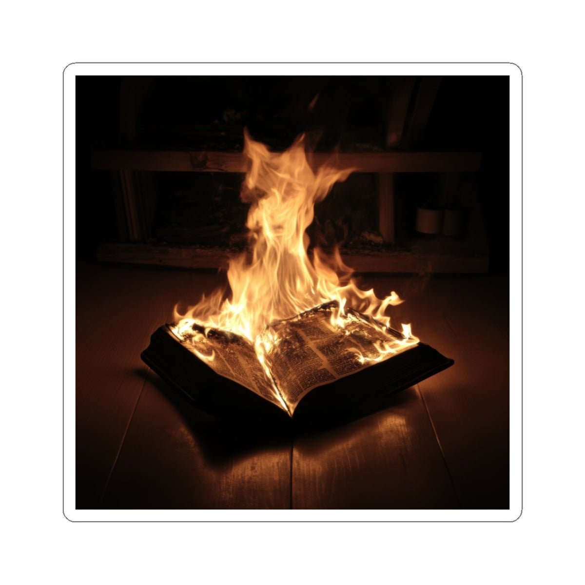 Burning Book — Kiss-Cut Sticker - JG Visual Arts