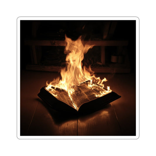 Burning Book — Kiss-Cut Sticker - JG Visual Arts
