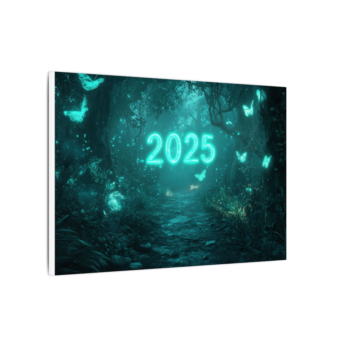 Butterfly Hollow — Teal Forest Canvas - JG Visual Arts