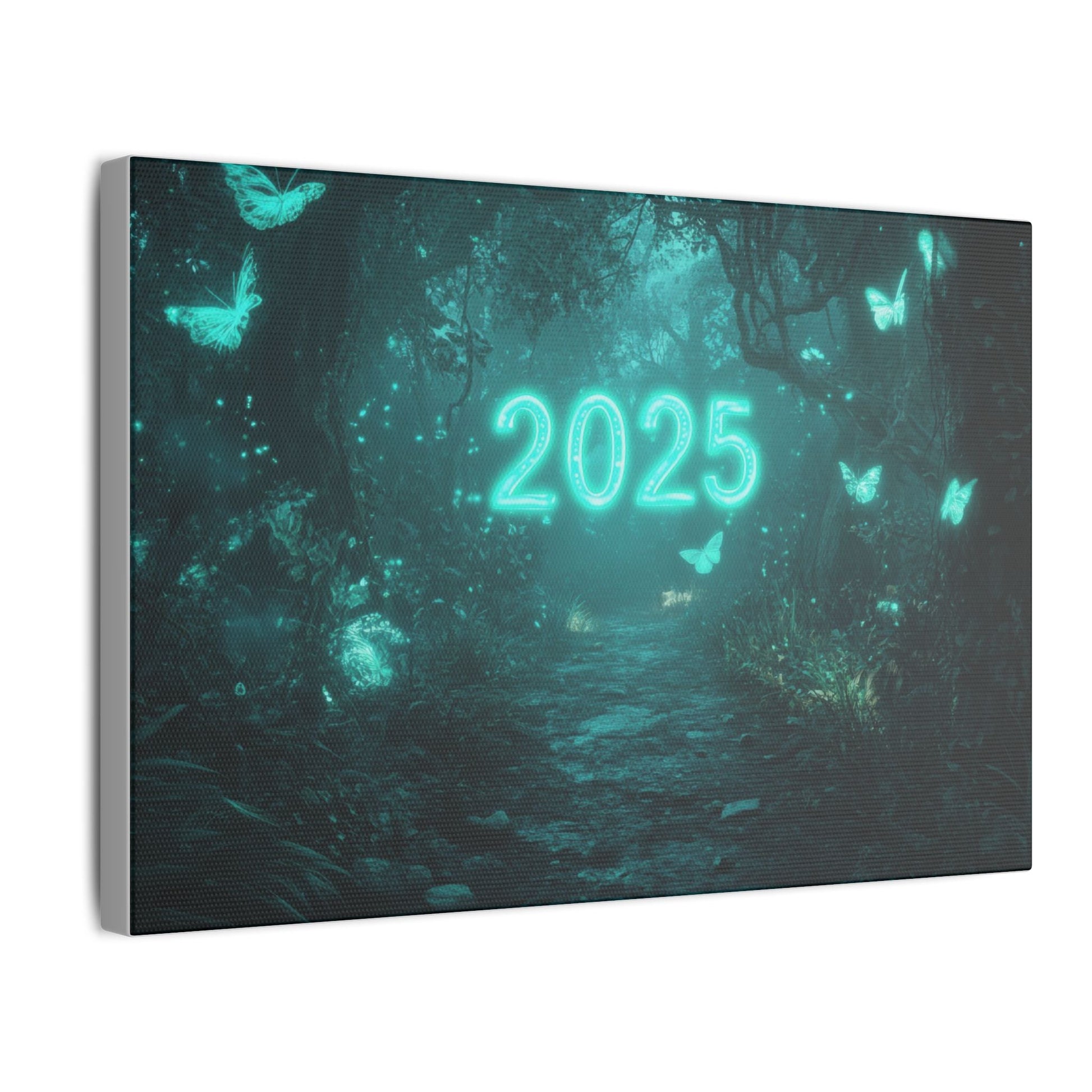 Butterfly Hollow — Teal Forest Canvas - JG Visual Arts