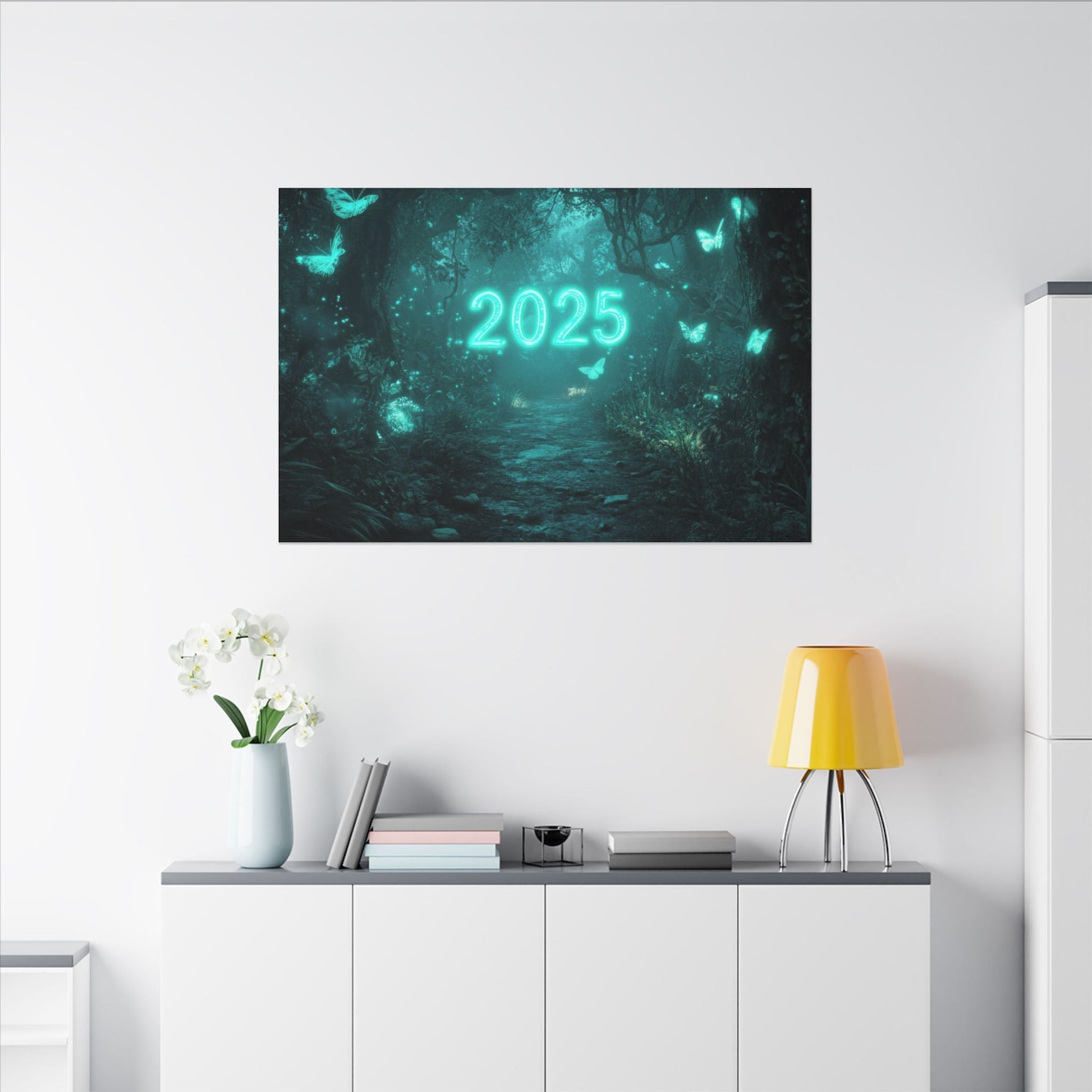 Butterfly Hollow — Teal Forest Canvas - JG Visual Arts